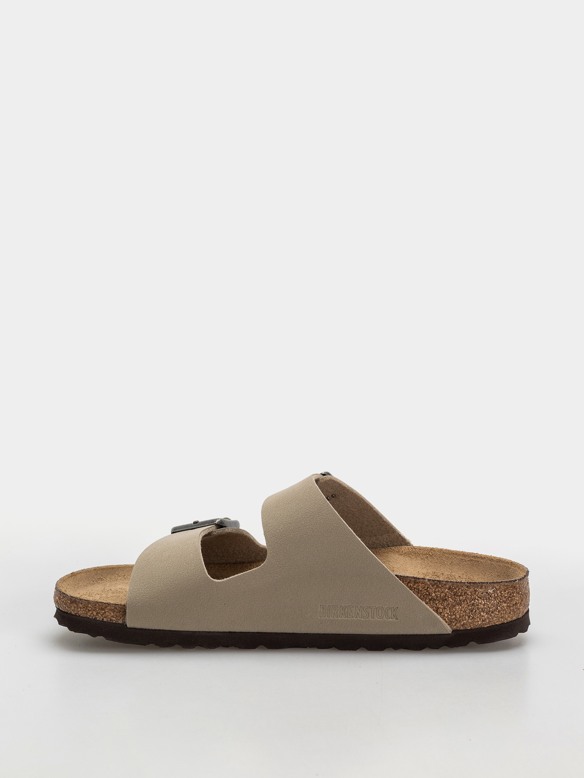 Birkenstock Arizona Birko Flor Narrow Flip Flops (faded khaki/dark brown os)
