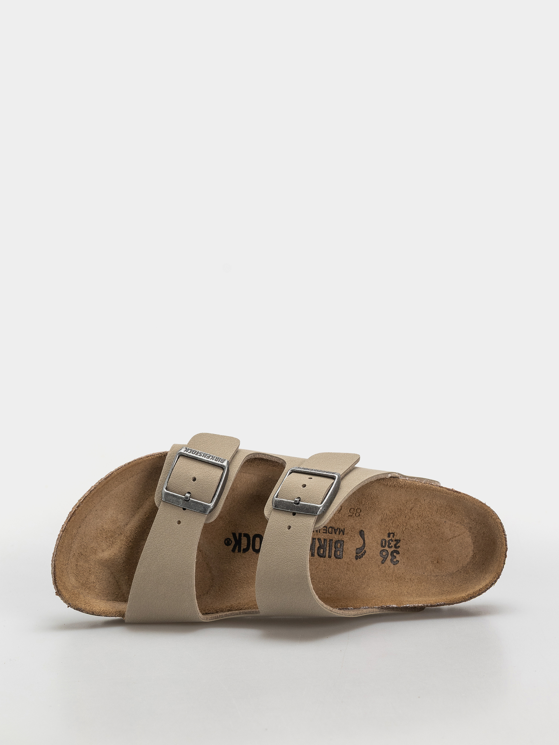 Birkenstock Arizona Birko Flor Narrow Flip-flops (faded khaki/dark brown os)