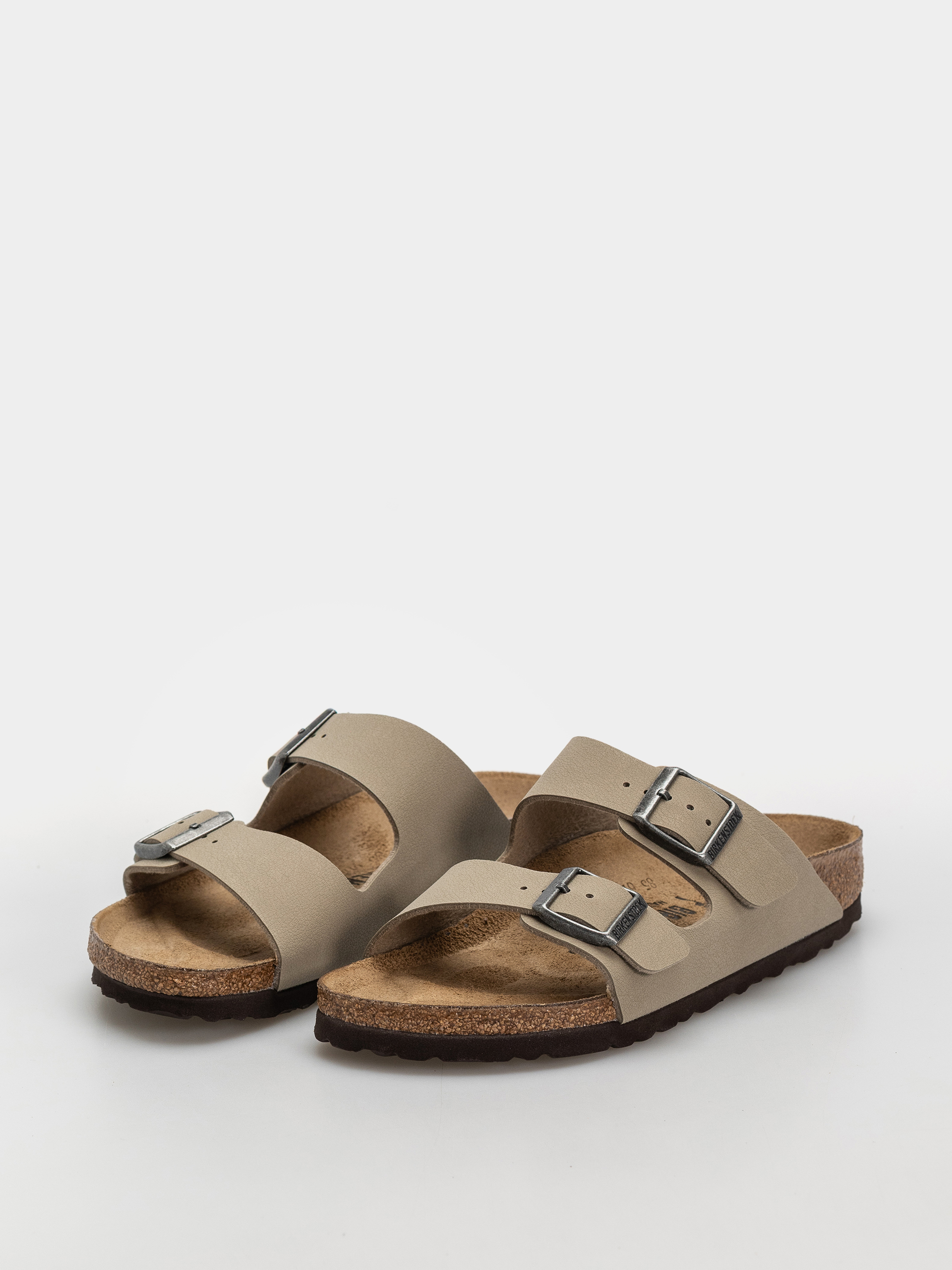 Birkenstock Arizona Birko Flor Narrow Flip-flops (faded khaki/dark brown os)