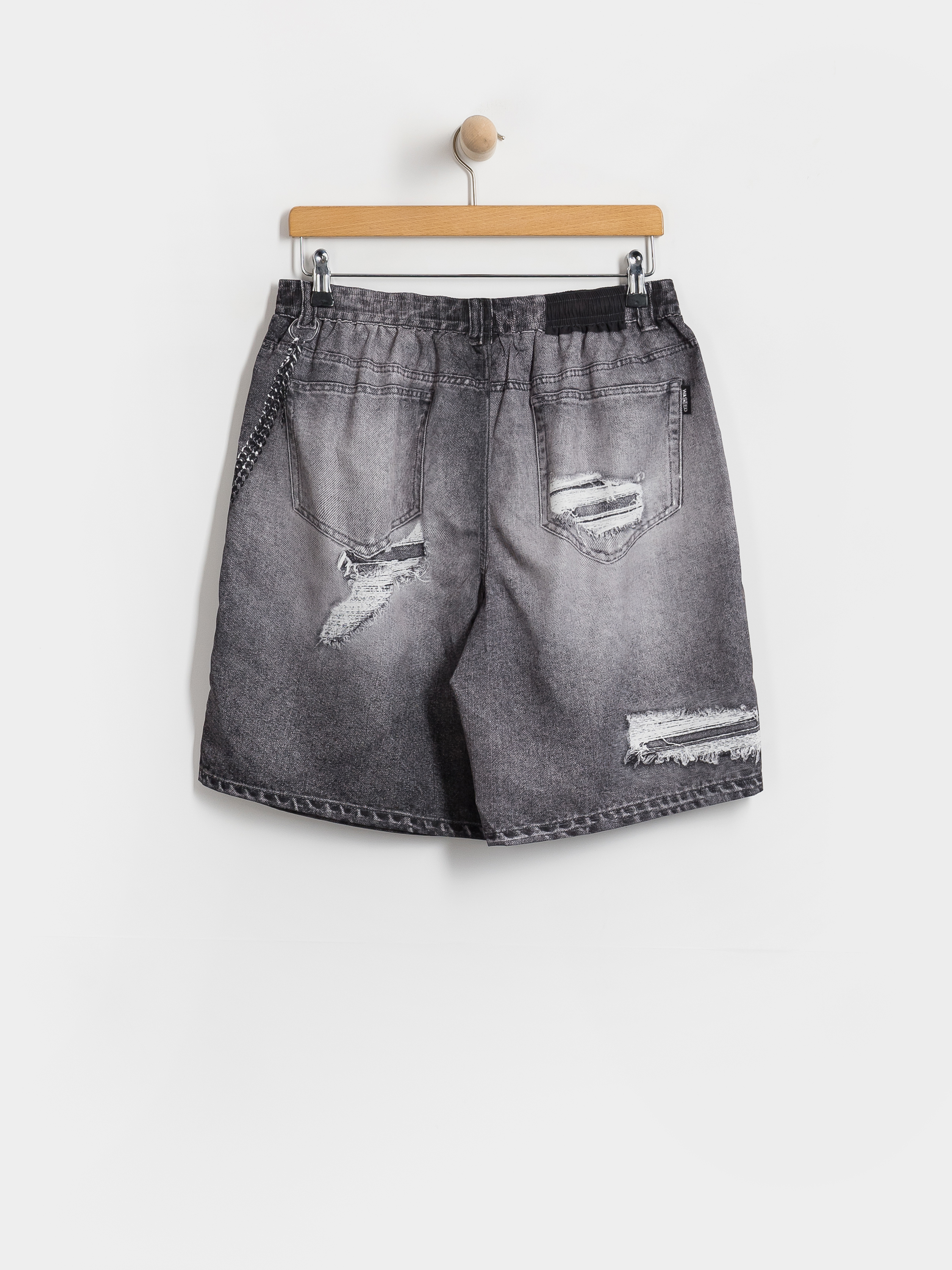 Wasted Paris Destroy Trompe L'Oeil Swimsuit Shorts (faded black)