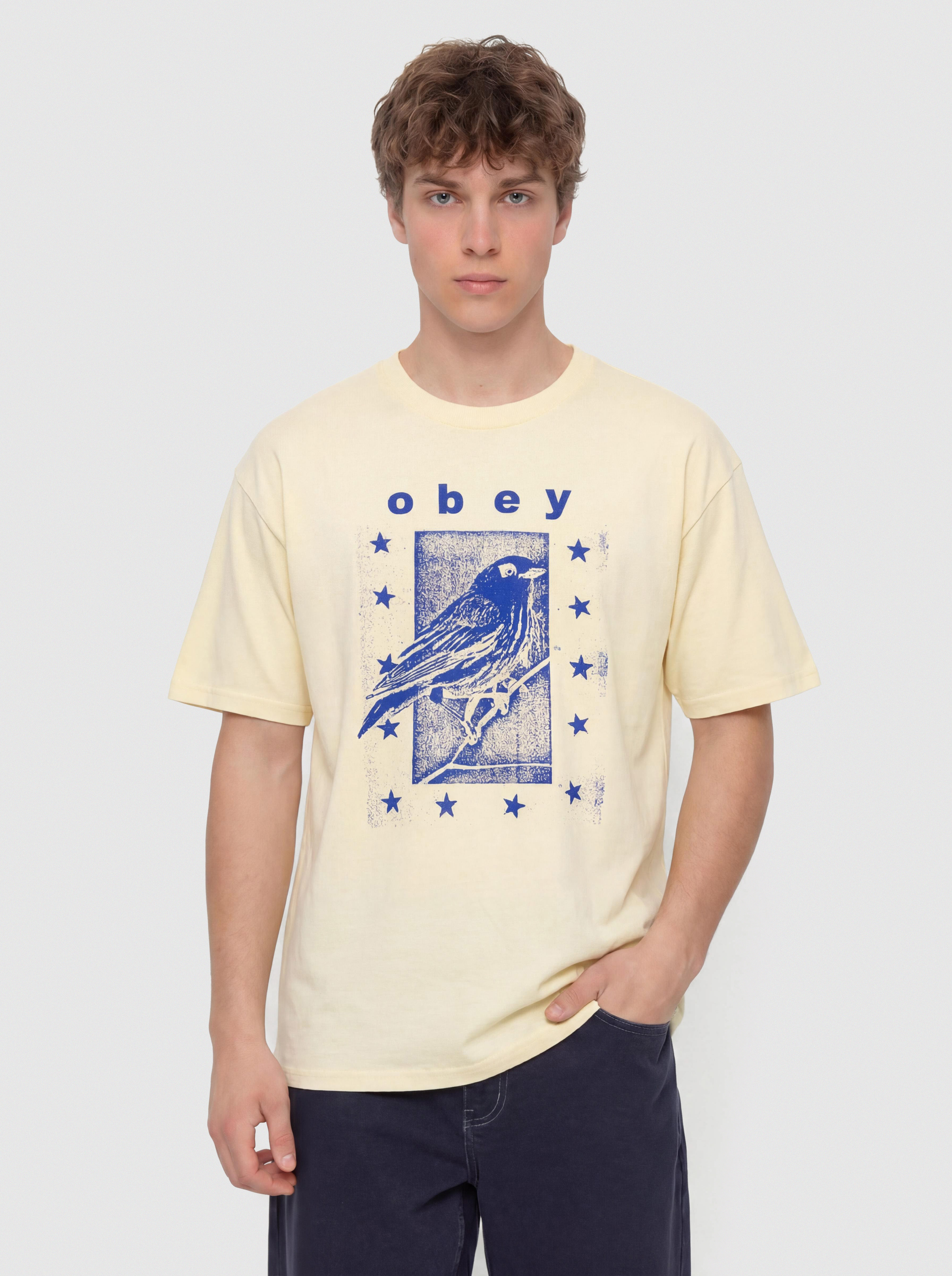 OBEY T-Shirt Fly Away (pale yellow)