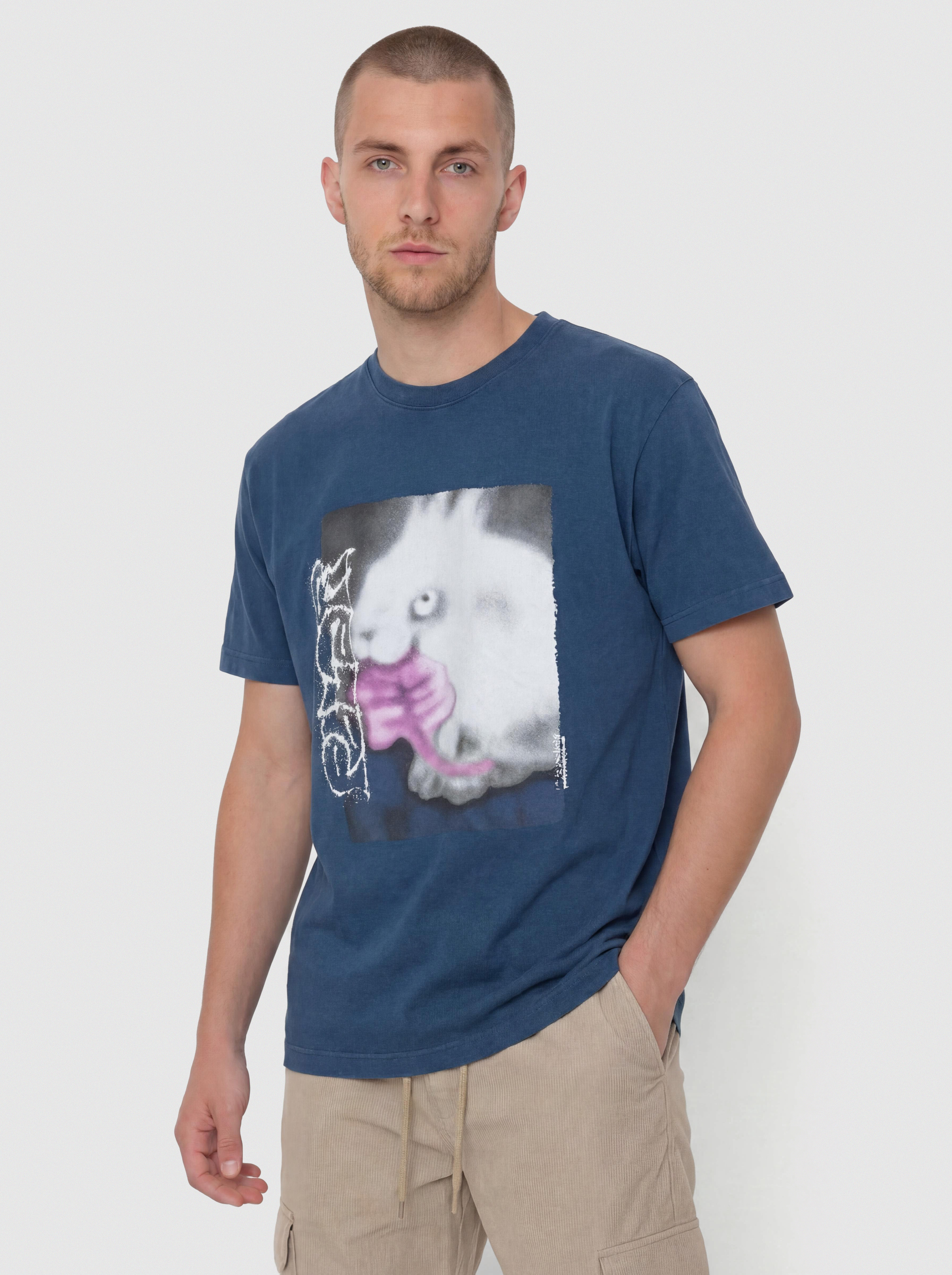 Polar Skate T-Shirt Rabbit (washed blue)