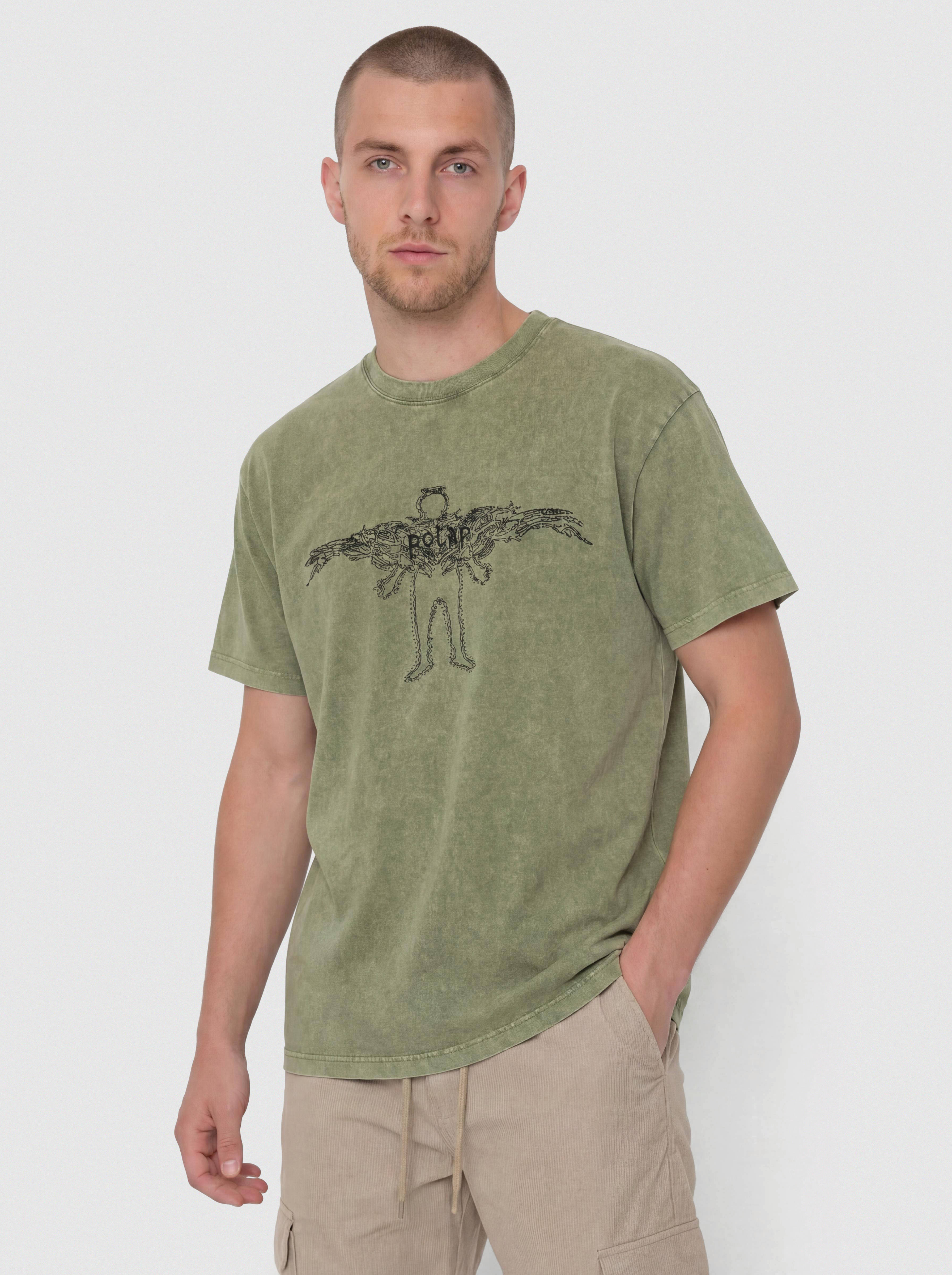 Polar Skate T-Shirt Acid Soul (army green)