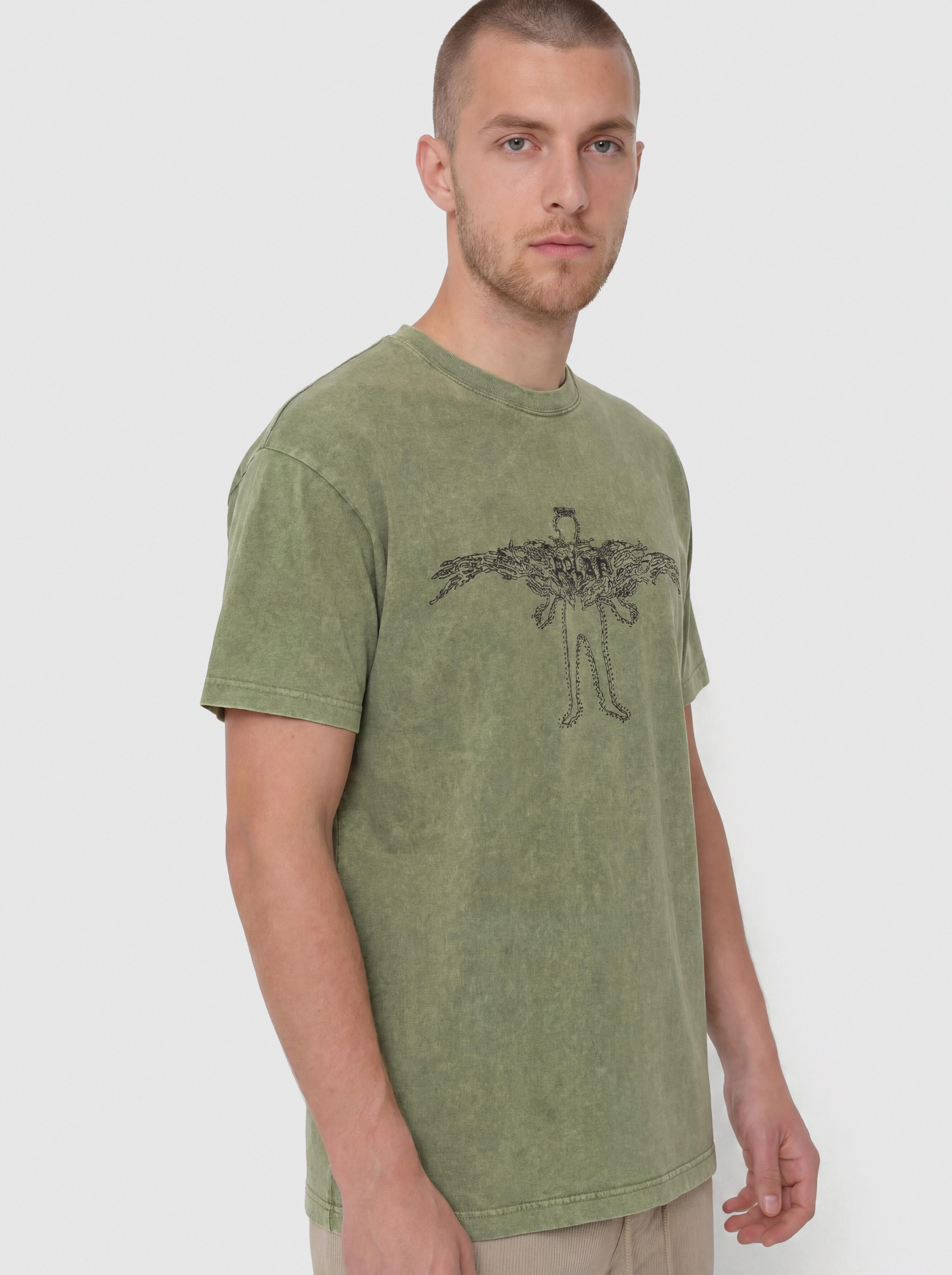 Polar Skate T-Shirt Acid Soul (army green)