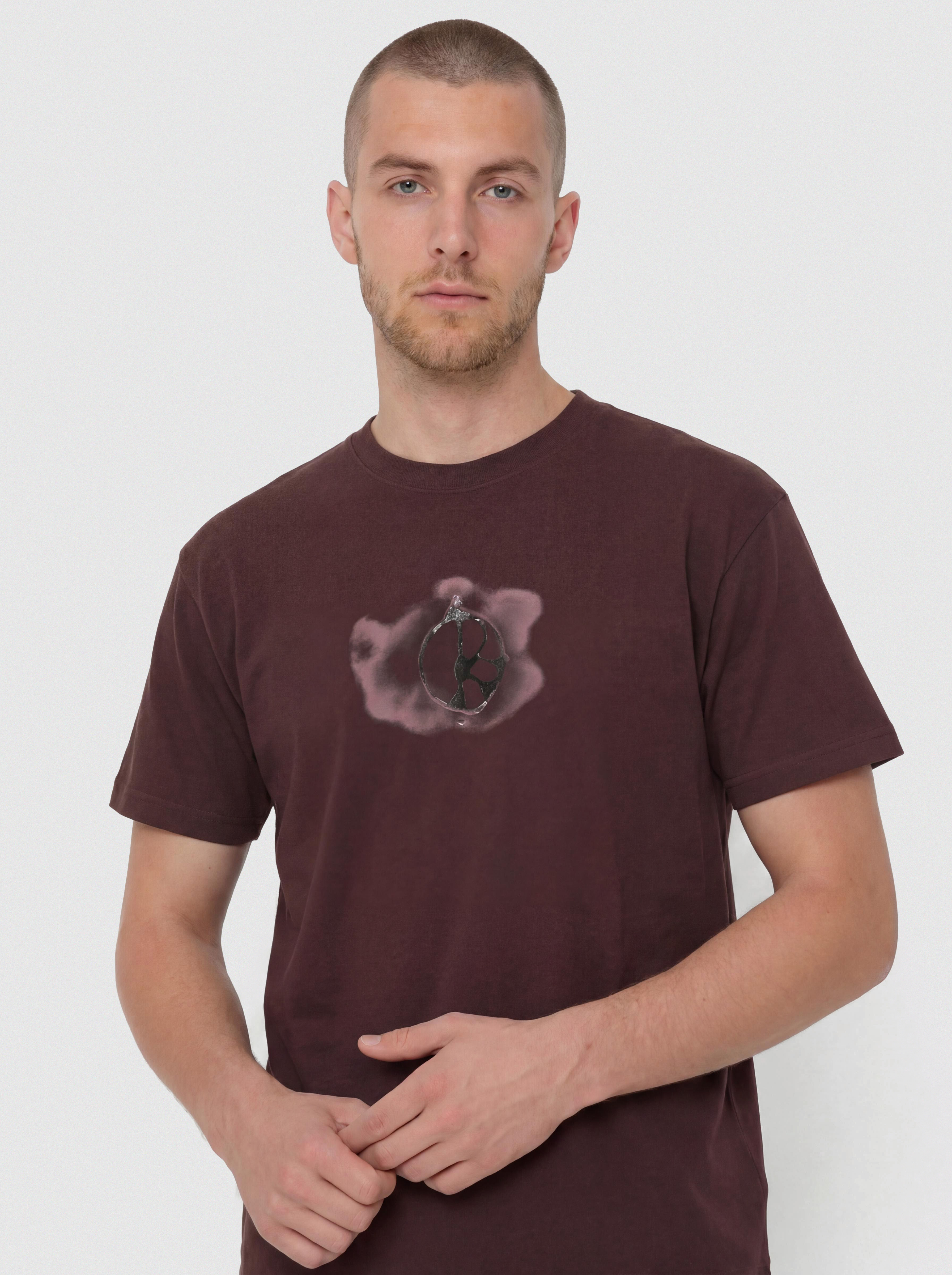Polar Skate T-Shirt Metal Logo (washed bordeaux)