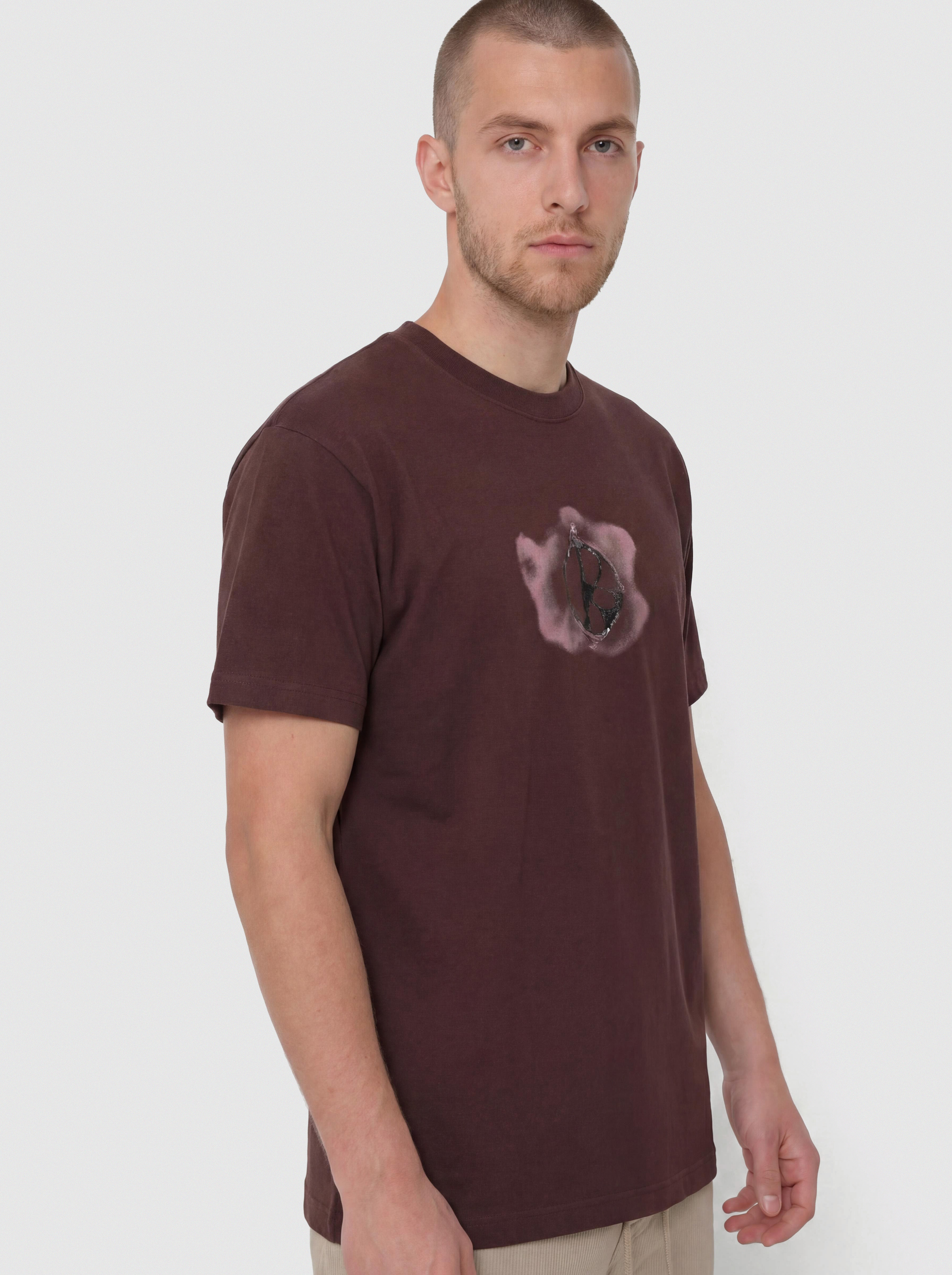 Polar Skate T-Shirt Metal Logo (washed bordeaux)