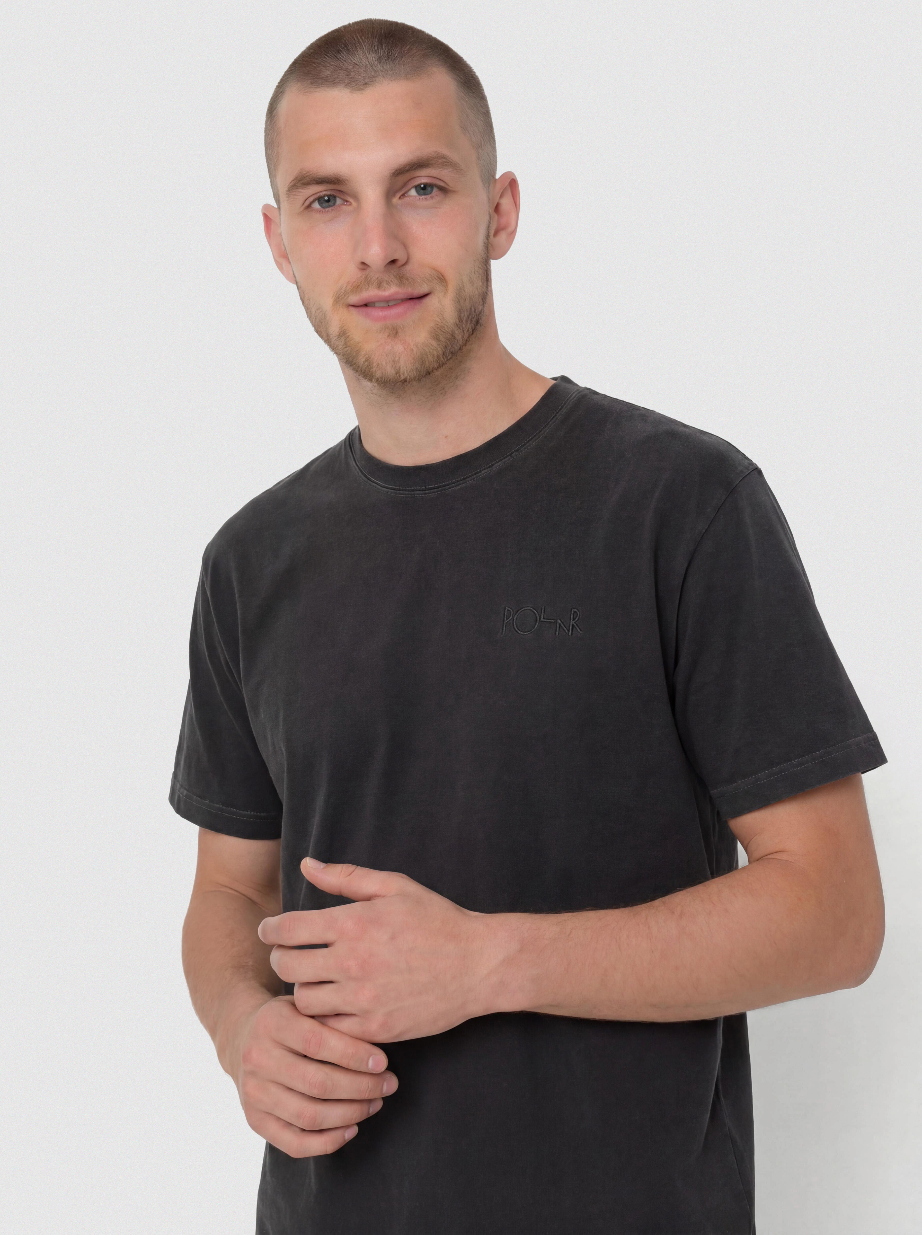 Polar Skate T-Shirt Contrast Stroke Logo (silver black/black)