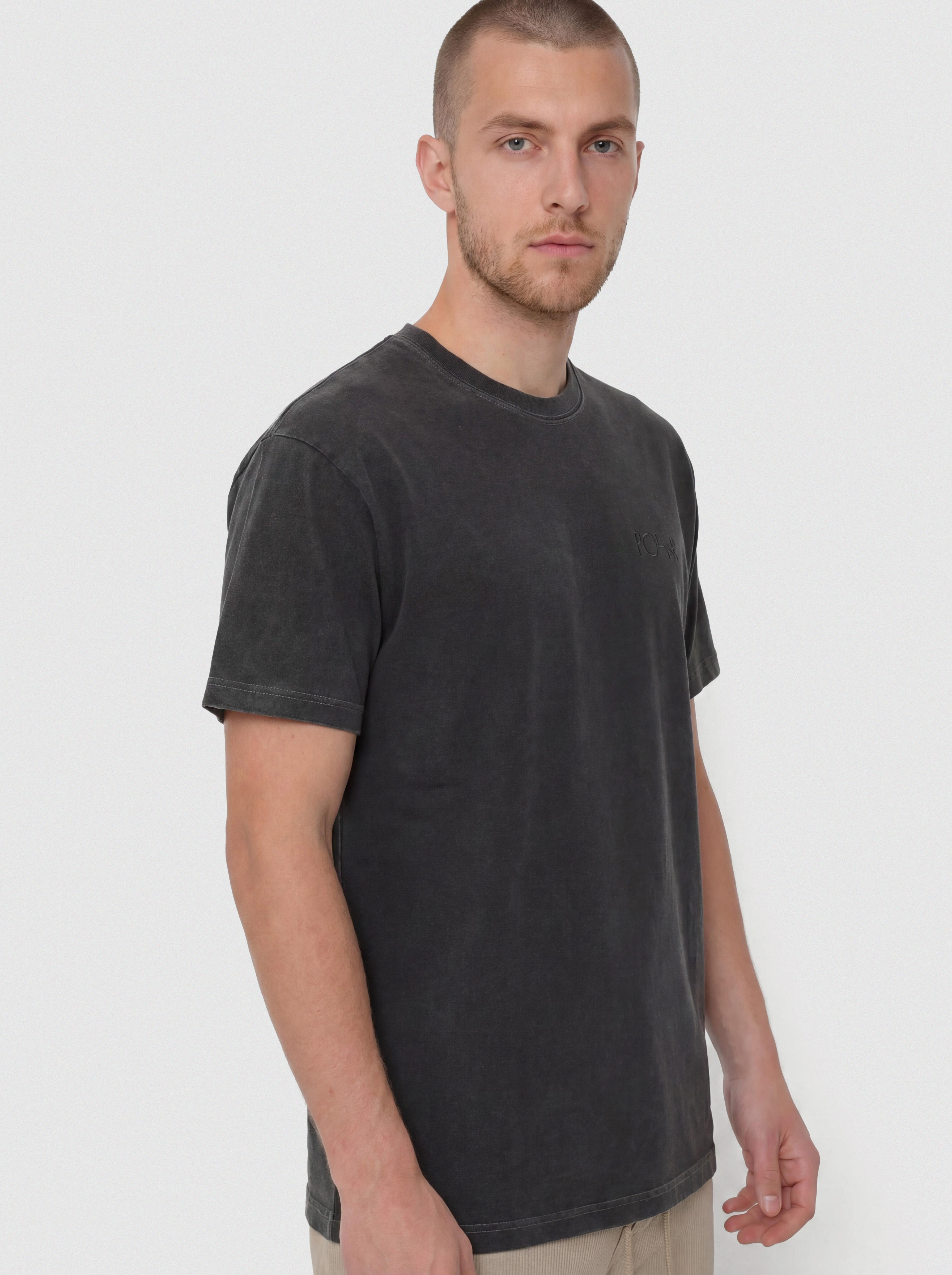 Polar Skate T-Shirt Contrast Stroke Logo (silver black/black)