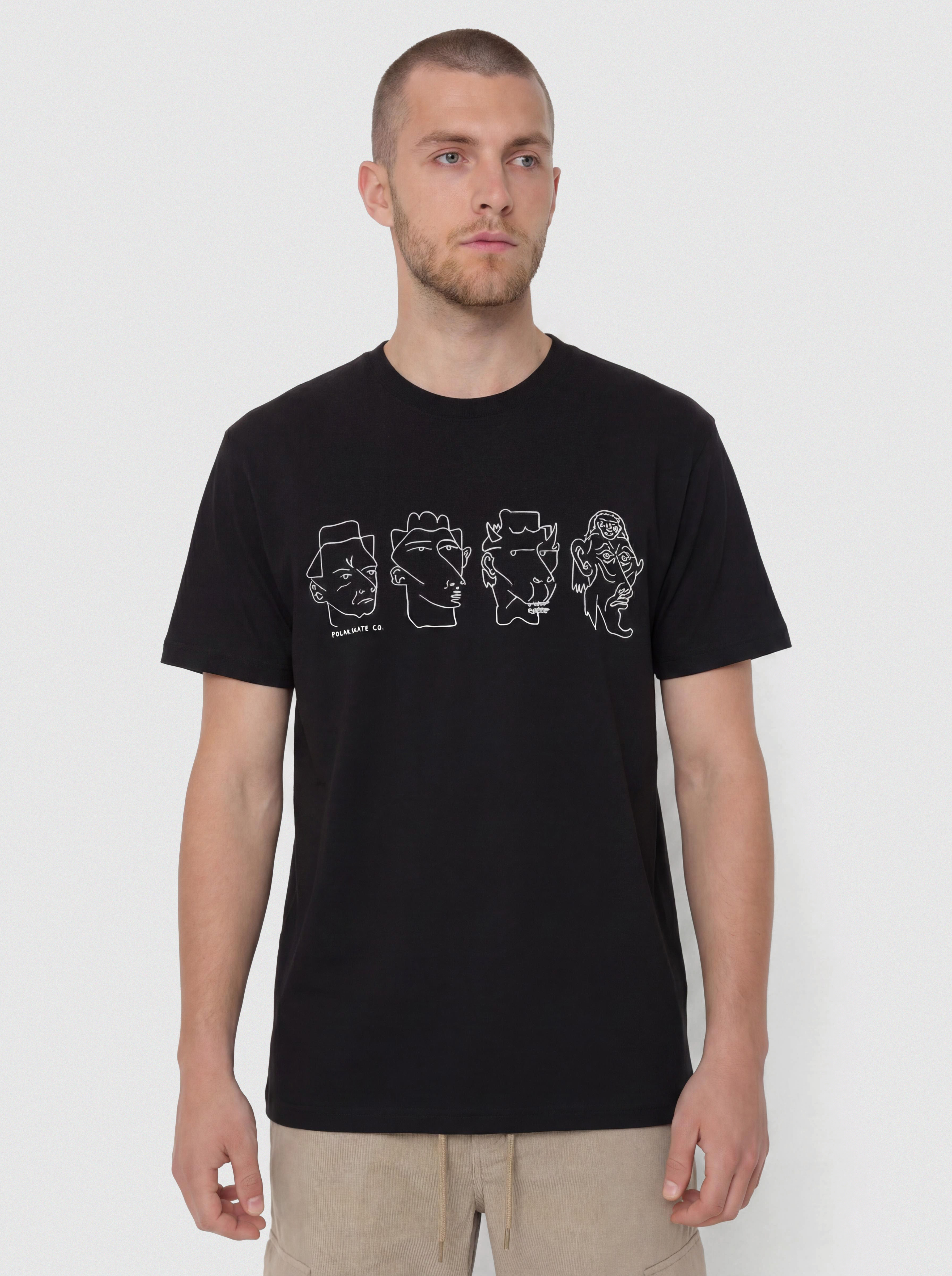 Polar Skate T-Shirt Contrast 8 Heads (black/white)
