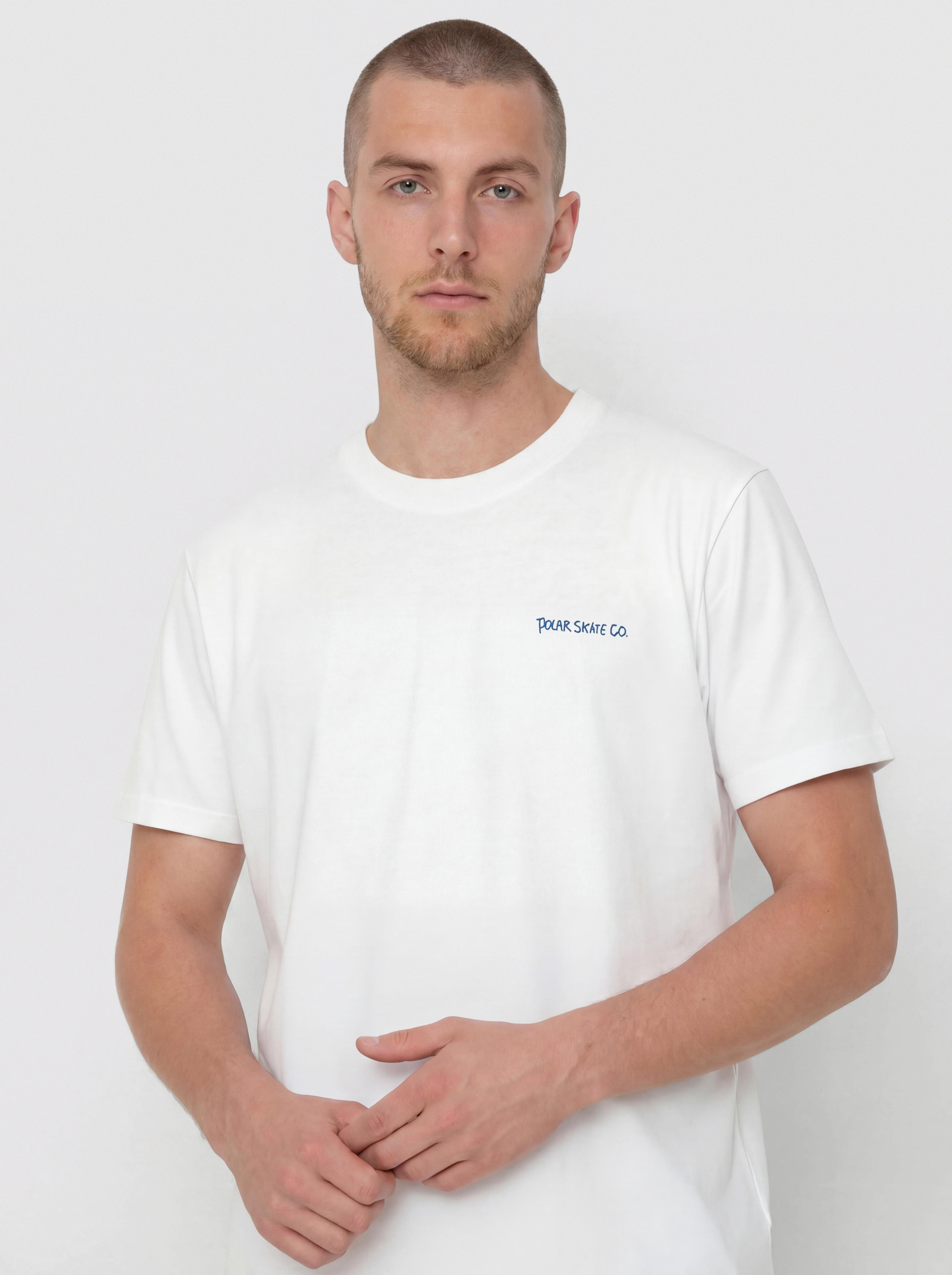 Polar Skate T-Shirt Contrast Doodle (white/ultramarine)