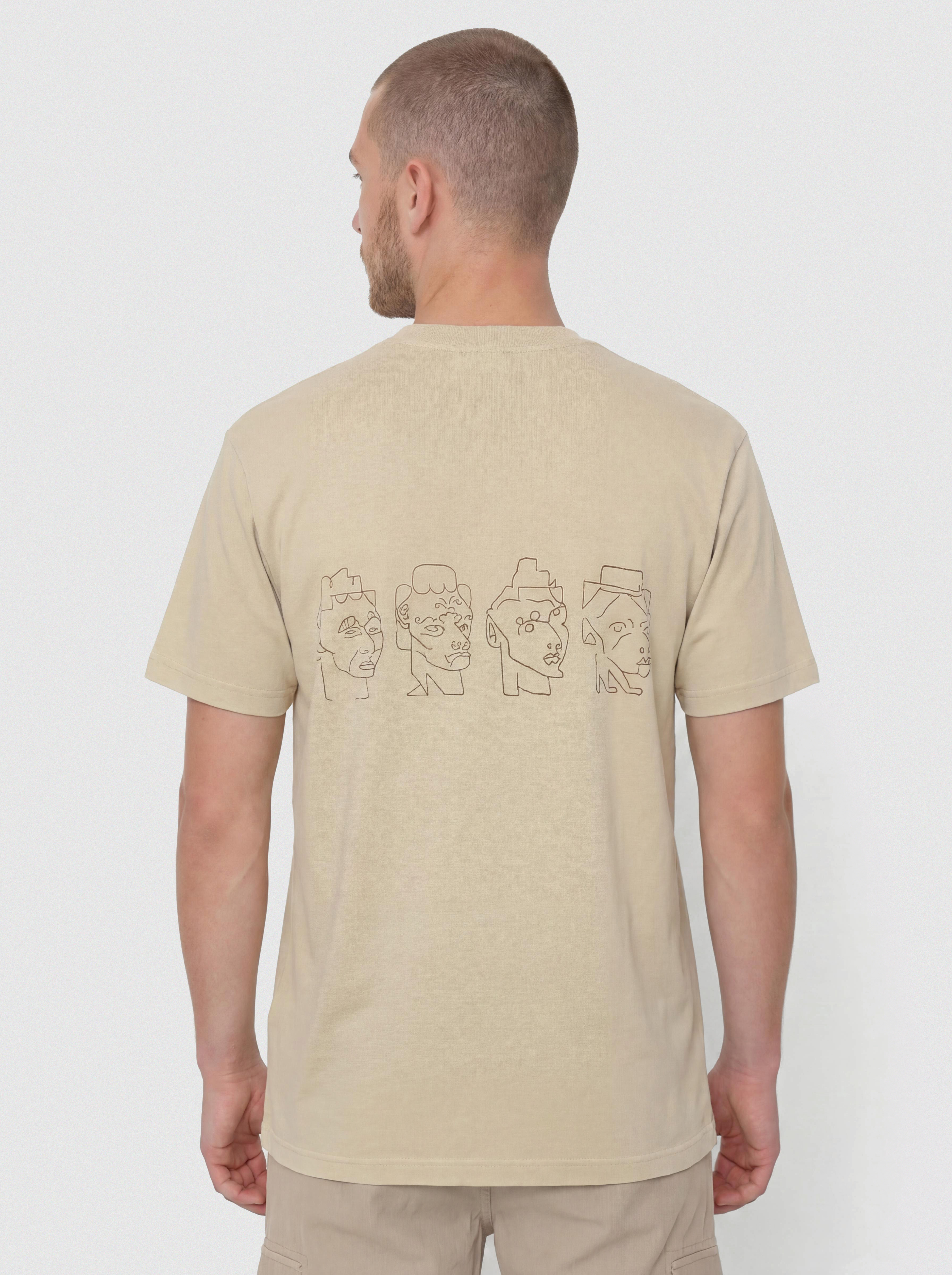Polar Skate T-Shirt Contrast 8 Heads (sand/brown)