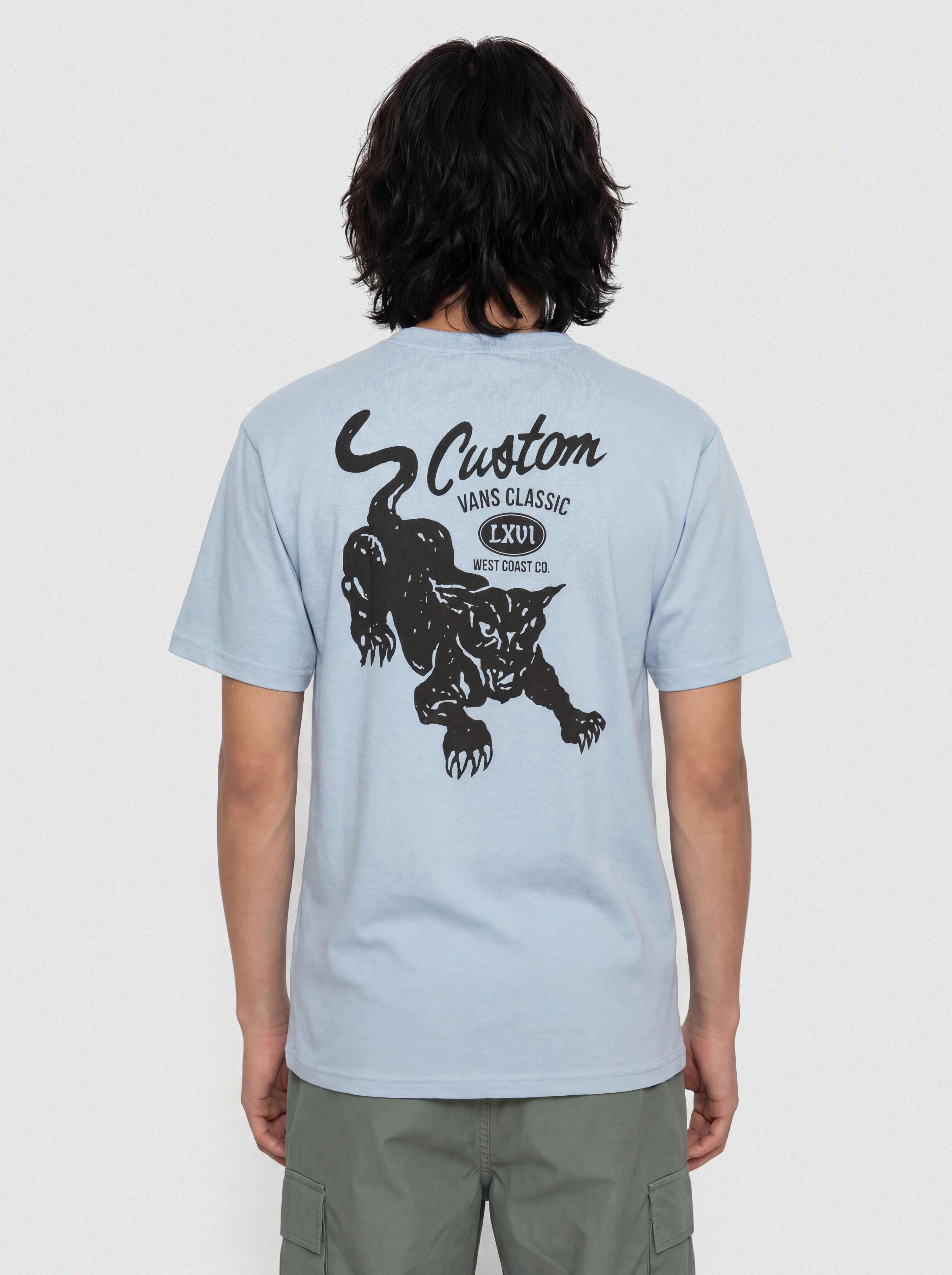 Vans T-Shirt Custom Cat (soft slate)