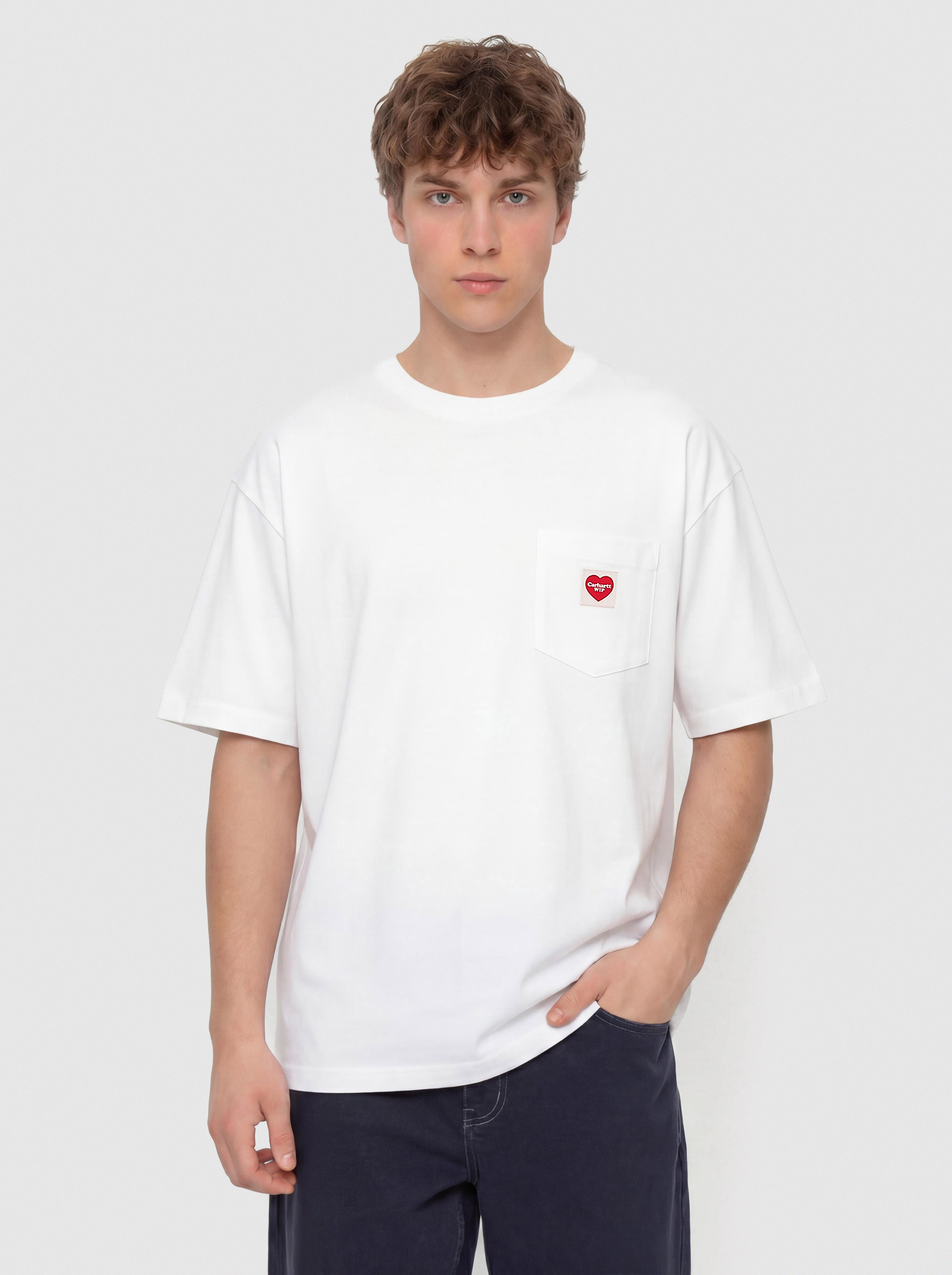 Carhartt WIP Pocket Heart T-Shirt (white/red)