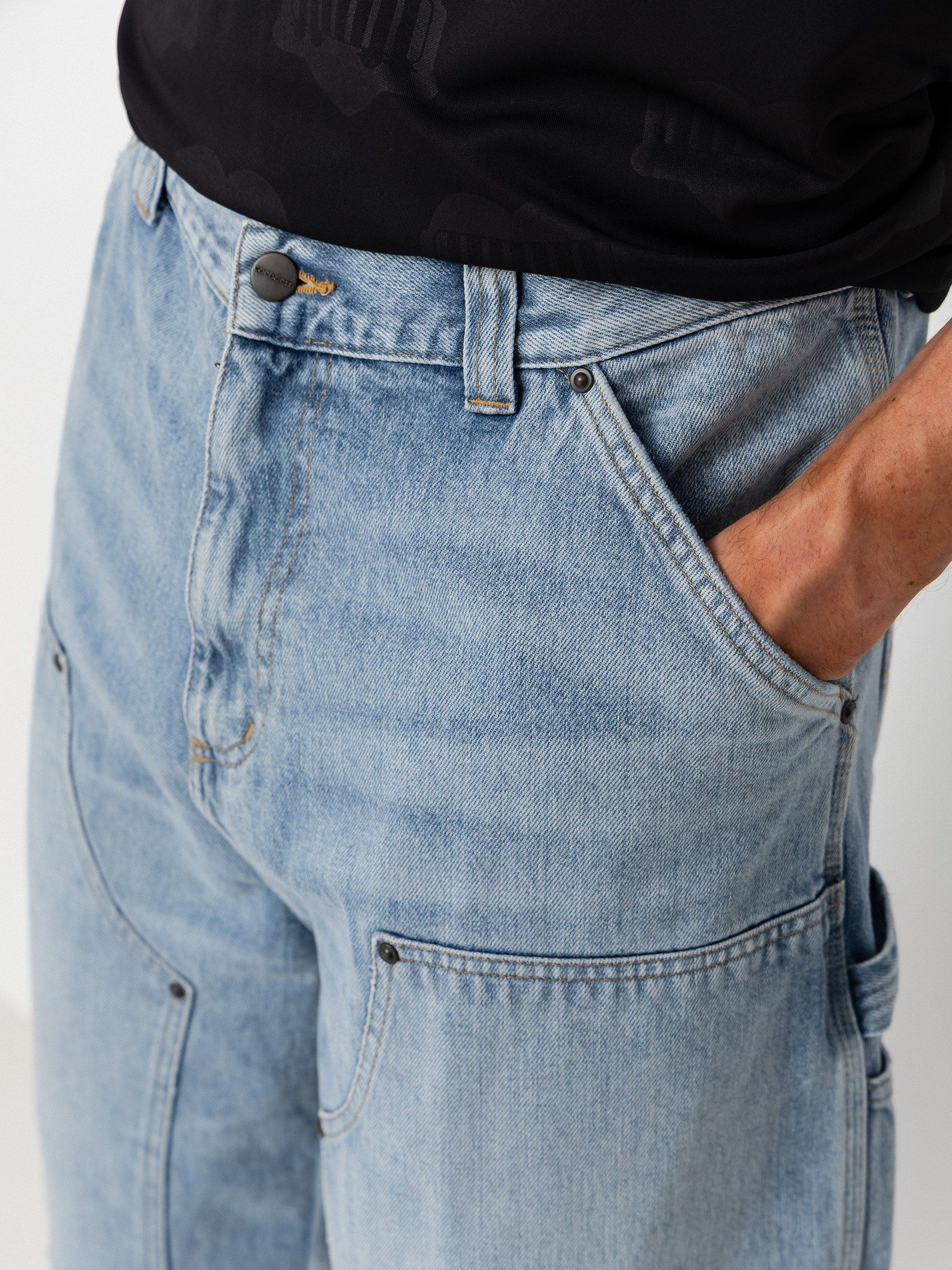 Carhartt WIP OG Double Knee Shorts (blue heavy worn bleached)