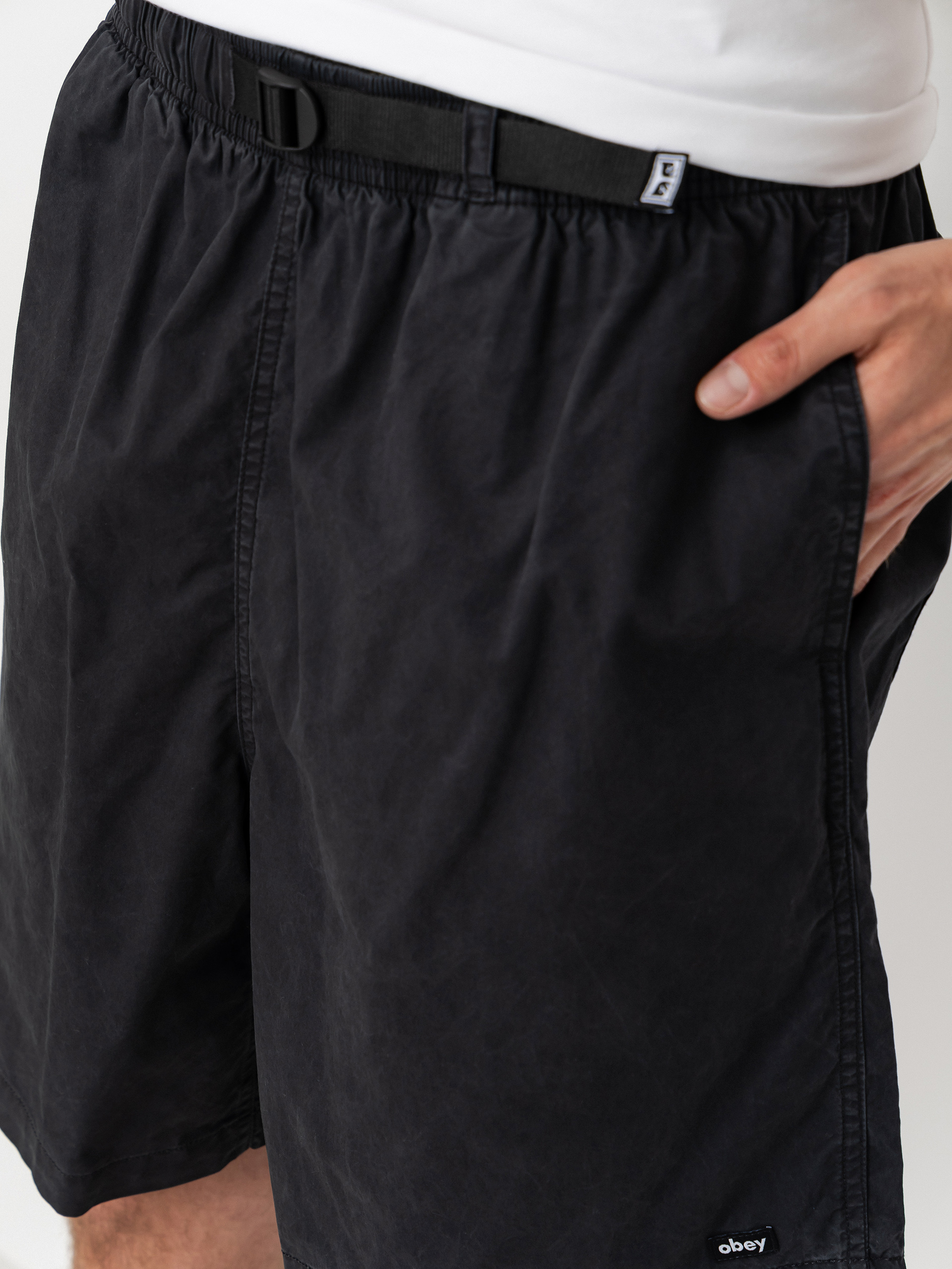 OBEY Easy Trail Shorts (black faded wash)