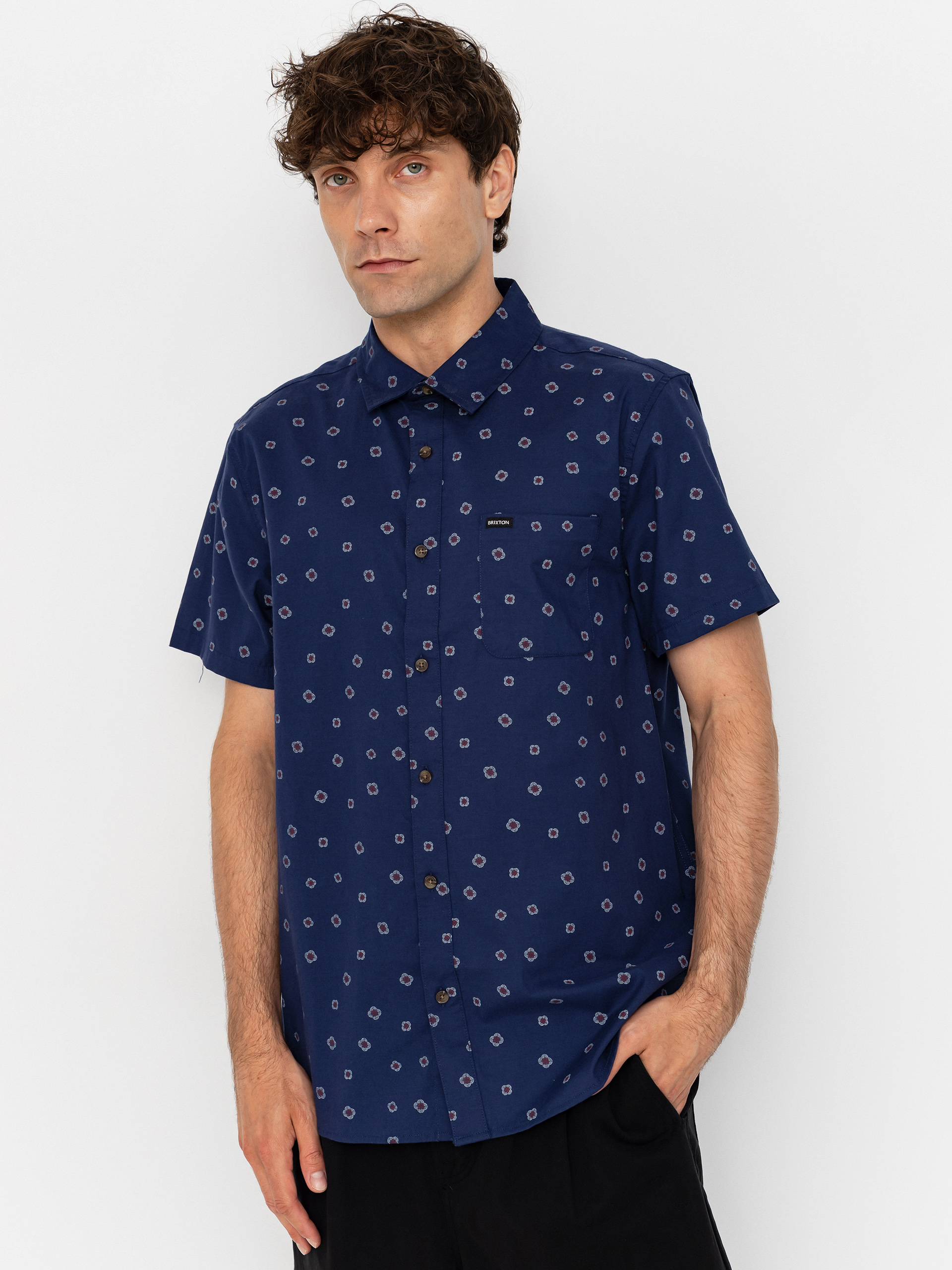 Brixton Charter Print Shirt (midnight blue geo)
