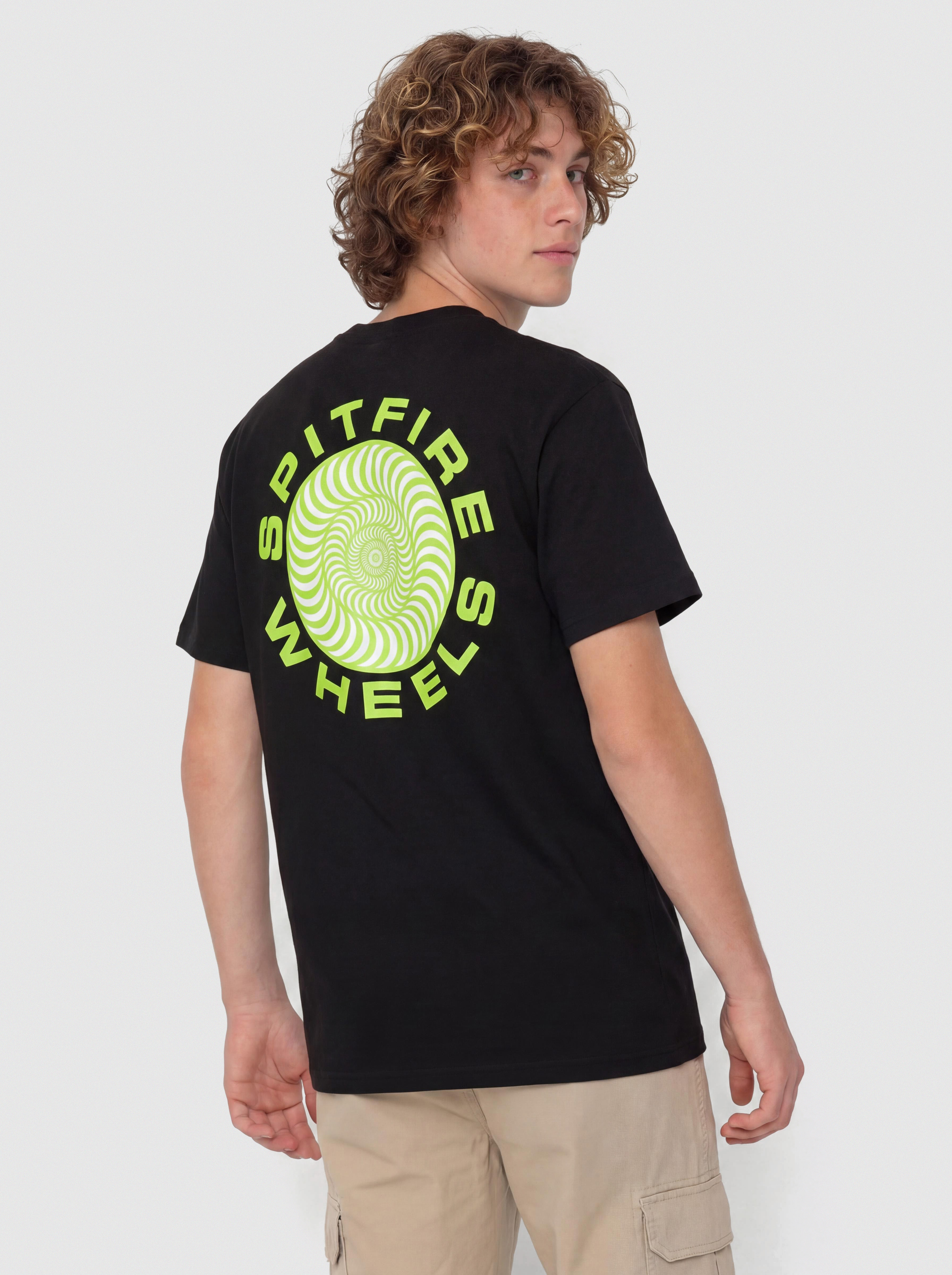 Spitfire T-Shirt Classic 87 Swirl Fill (black w/green white prints)