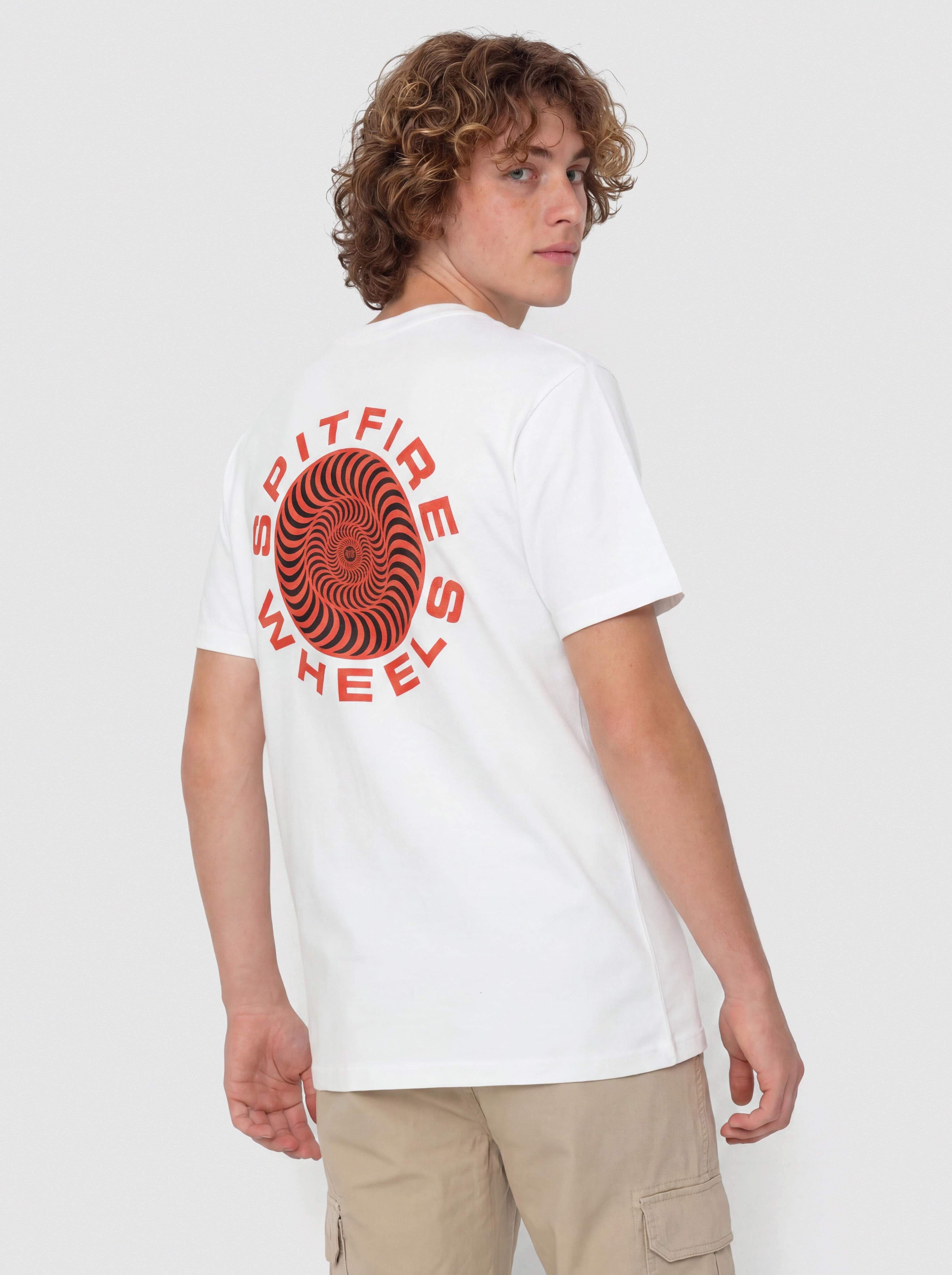 Spitfire T-Shirt Classic 87 Swirl Fill (white w/red black prints)