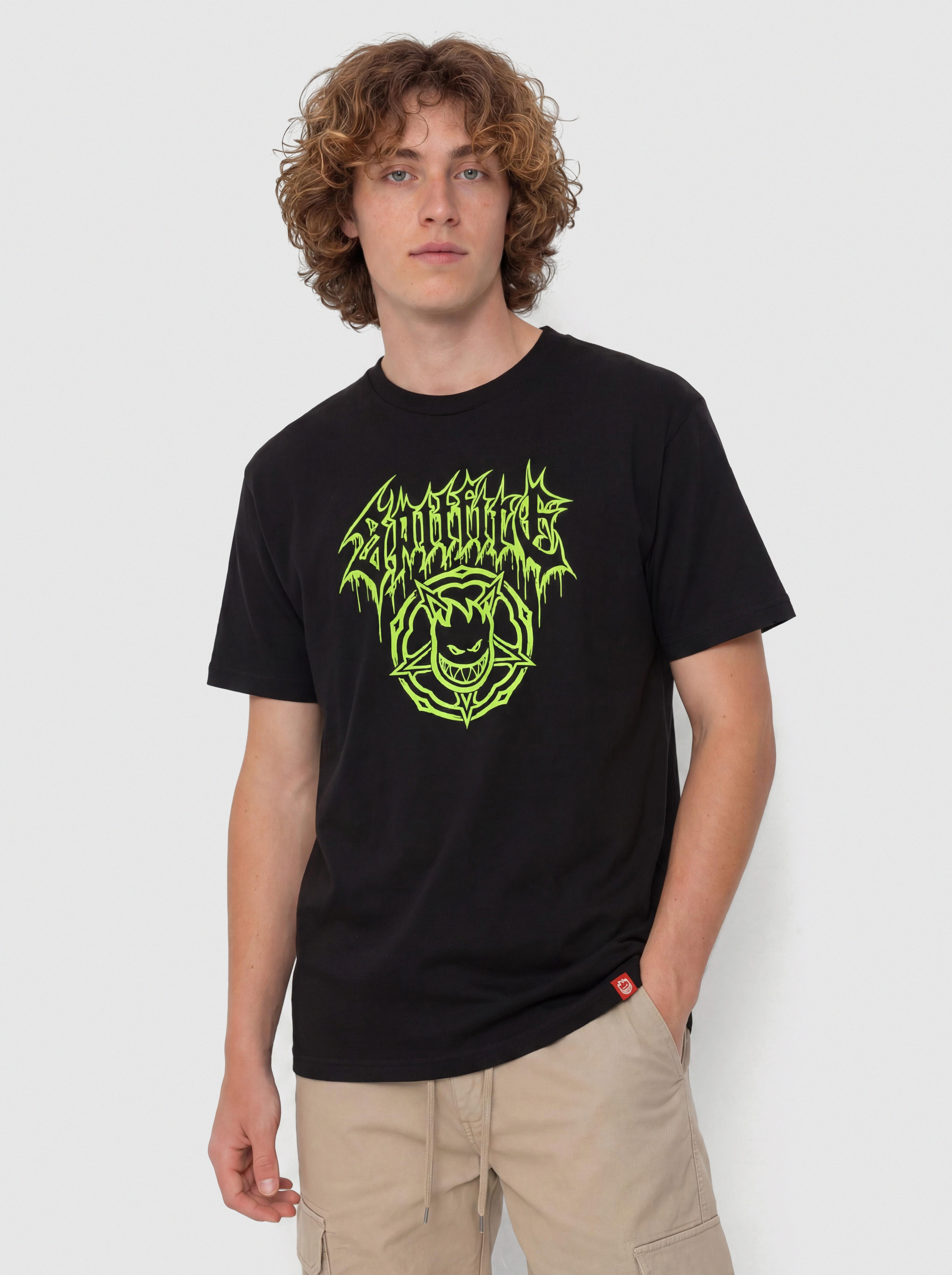 Spitfire Basic Pentagram Drip T-Shirt (black w/green print)