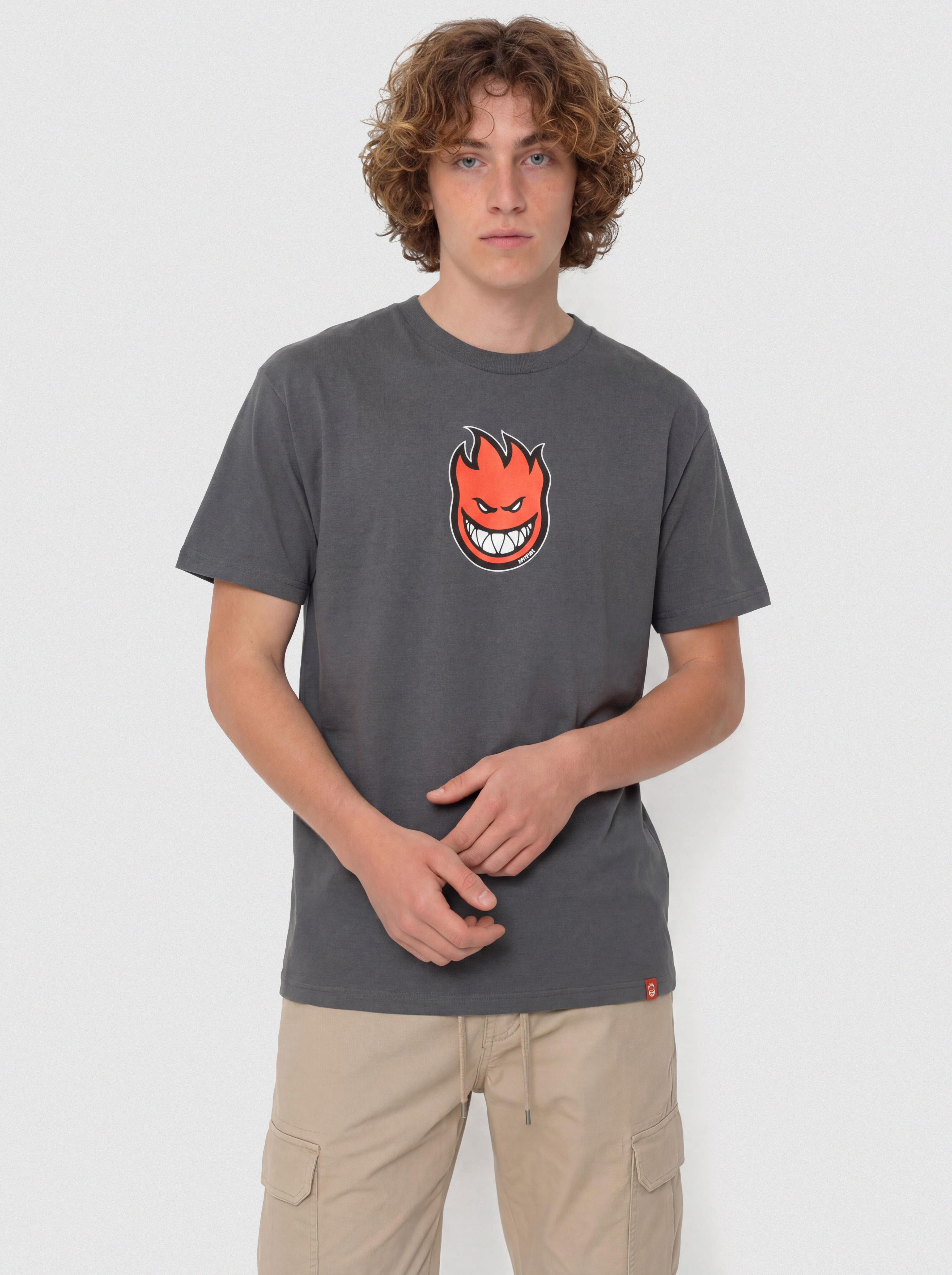 Spitfire T-Shirt Bighead Mid Fill (charcoal w/red black white print)