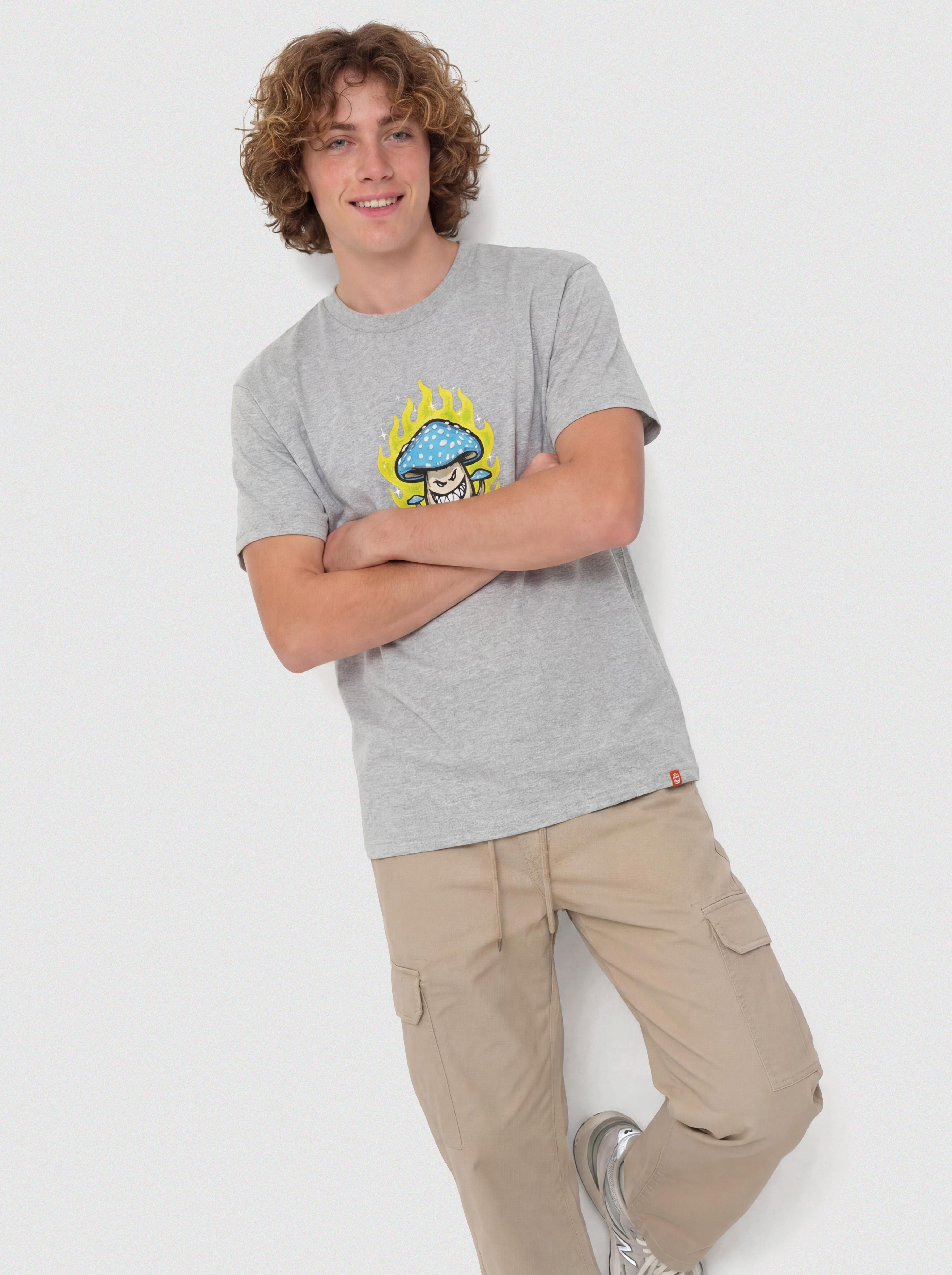 Spitfire T-Shirt Mushroom Bighead (heather grey w/multi color print)