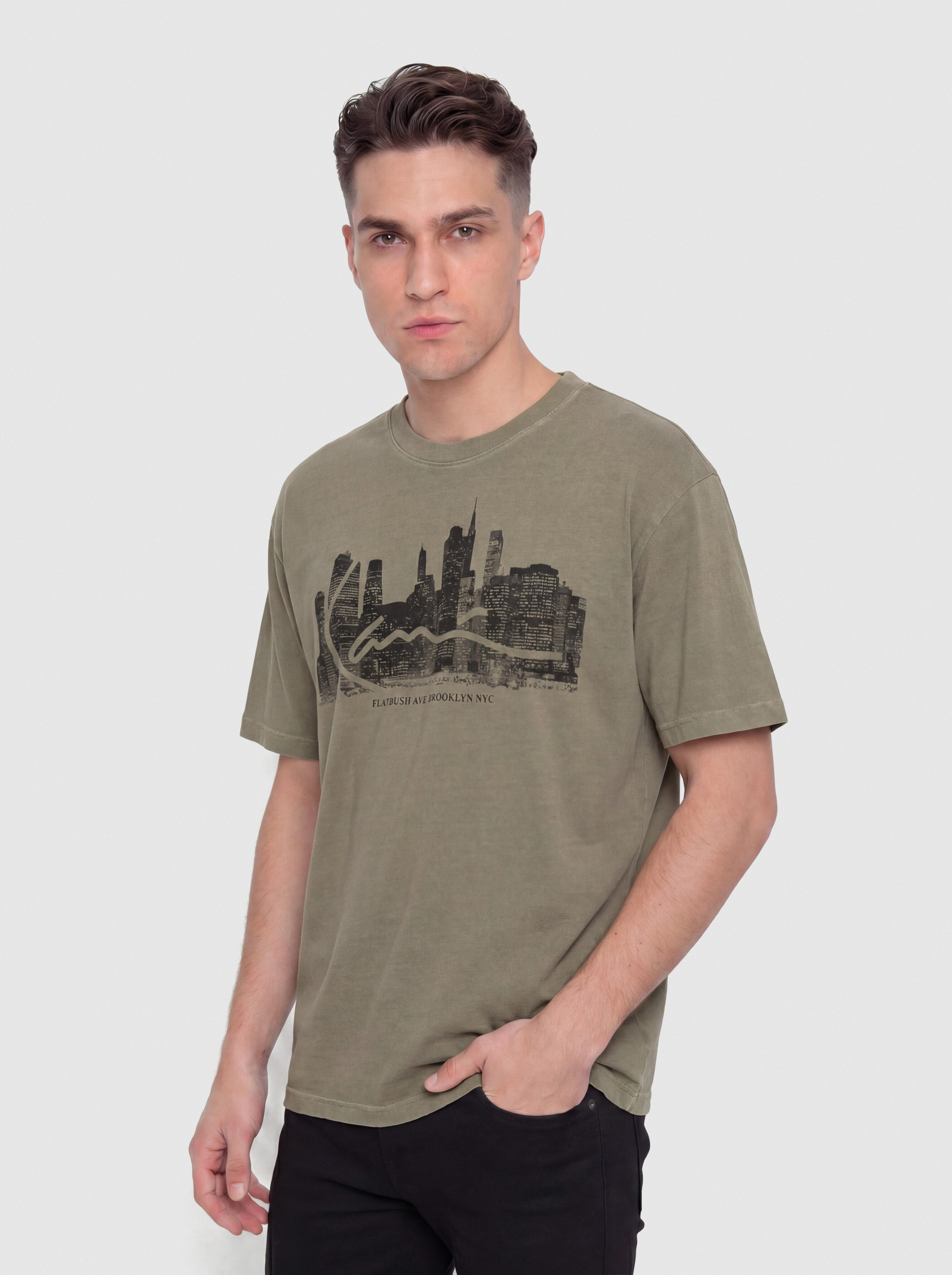 Karl Kani Signature Skyline Washed Boxy T-Shirt (green)