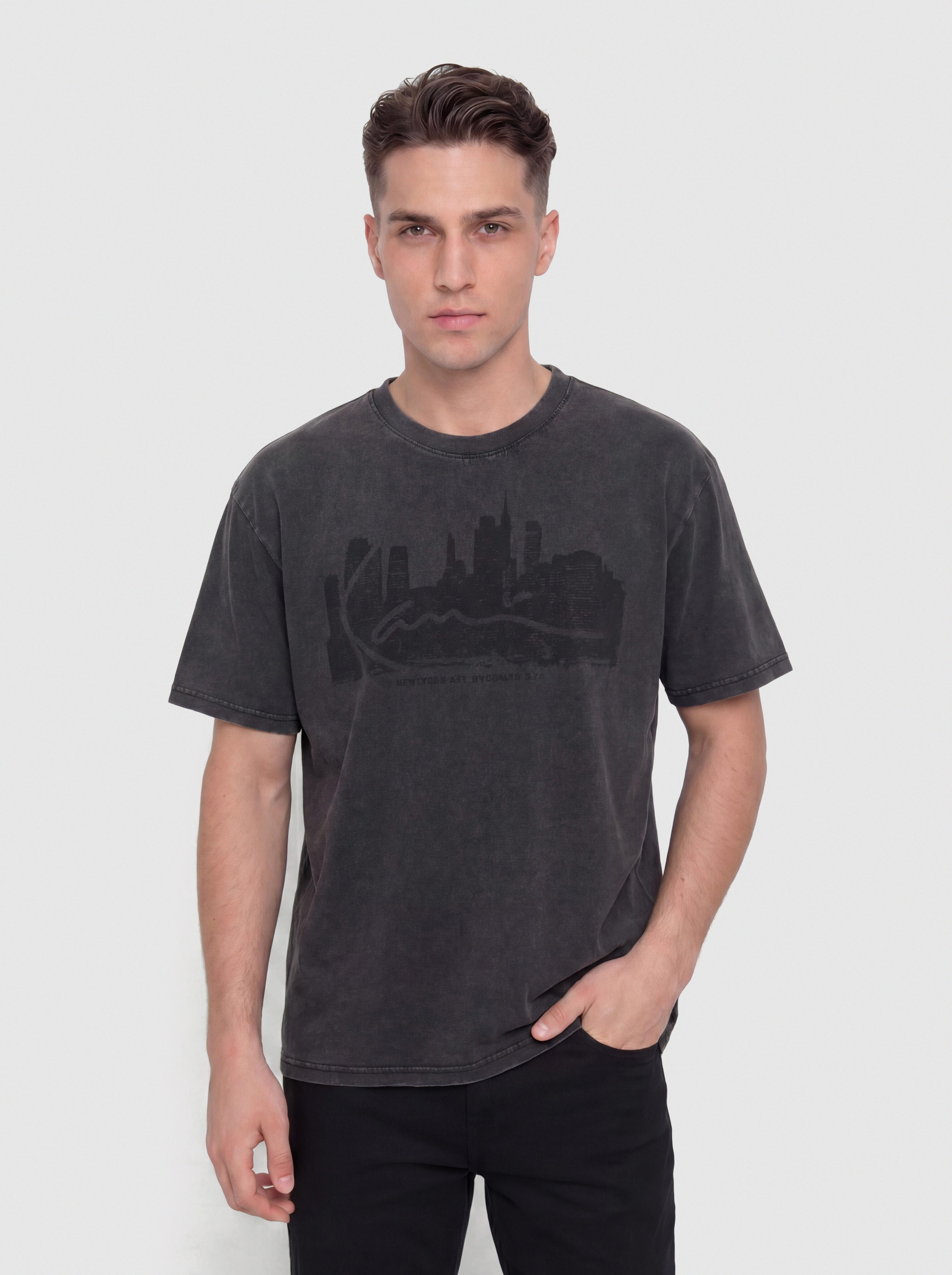 Karl Kani Signature Skyline Washed Boxy T-Shirt (black)