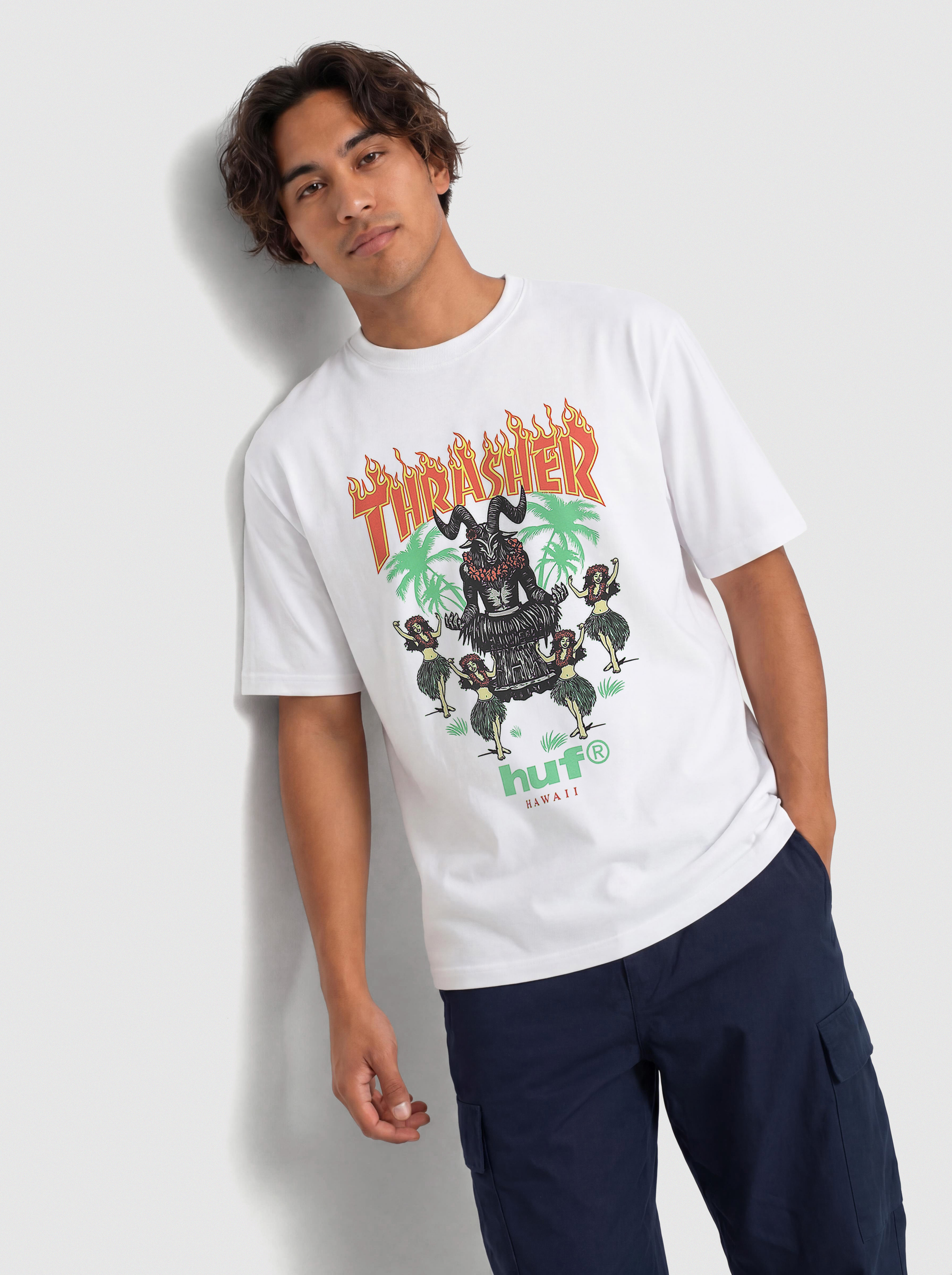 HUF T-Shirt X Thrasher Goat Luau (white)