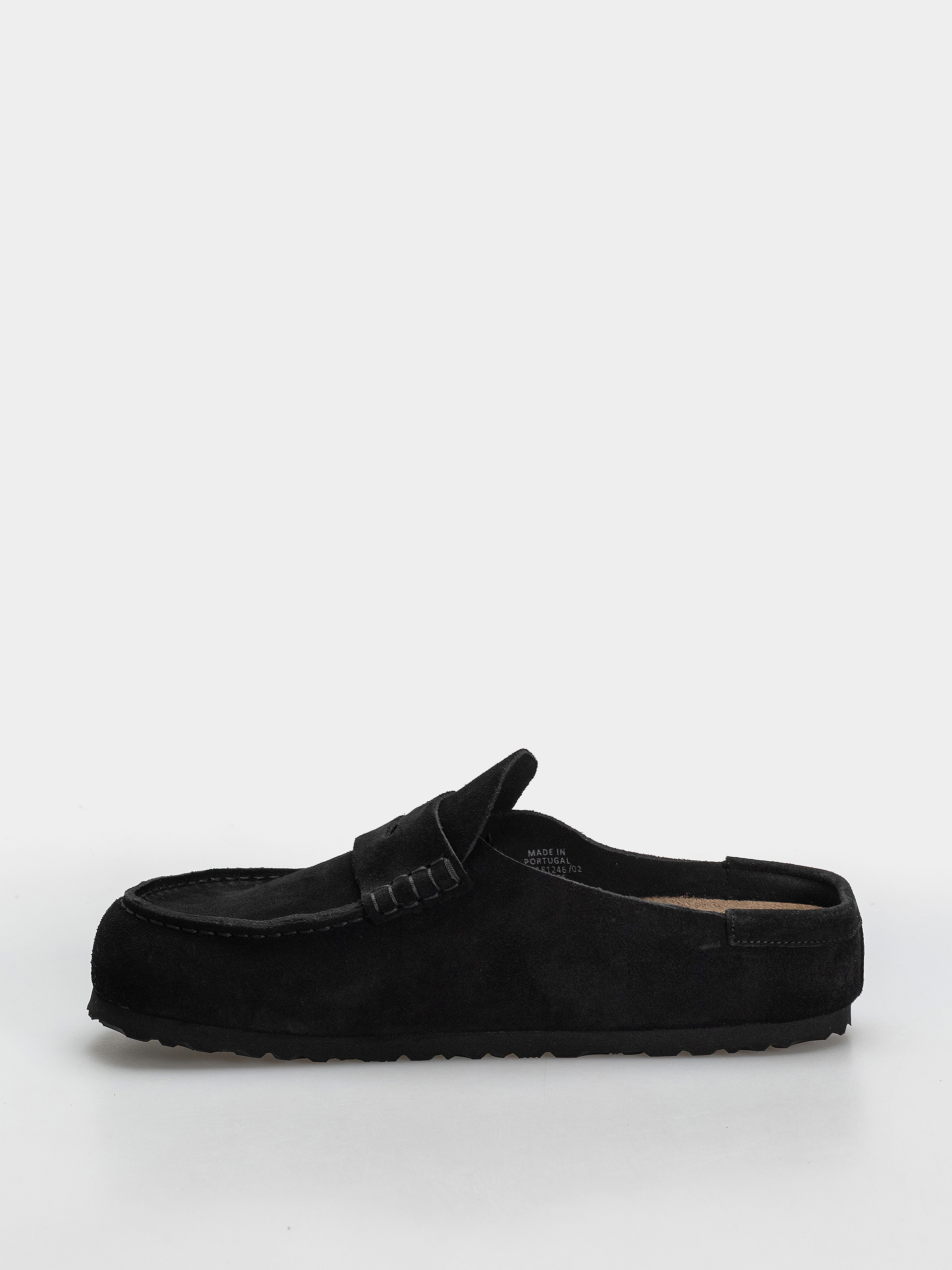 Birkenstock Naples Wrapped Suede Leather Regular Flip Flops (black)