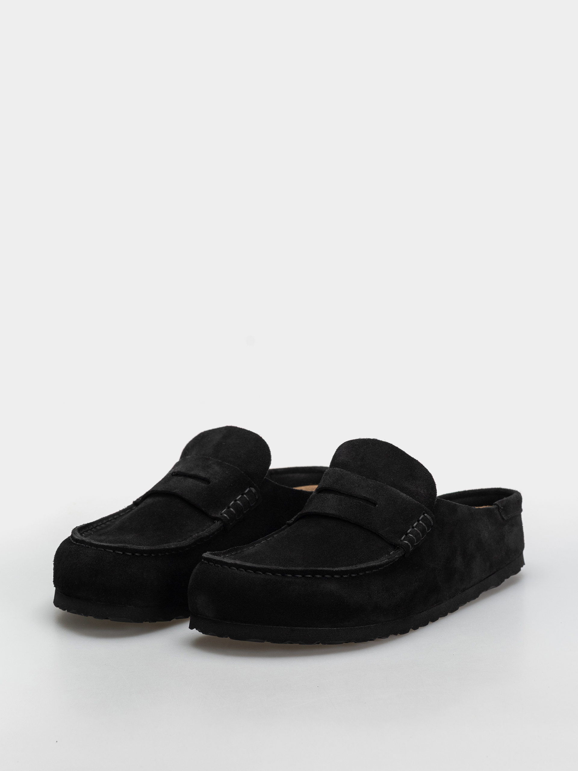 Birkenstock Naples Wrapped Suede Leather Regular Flip Flops (black)