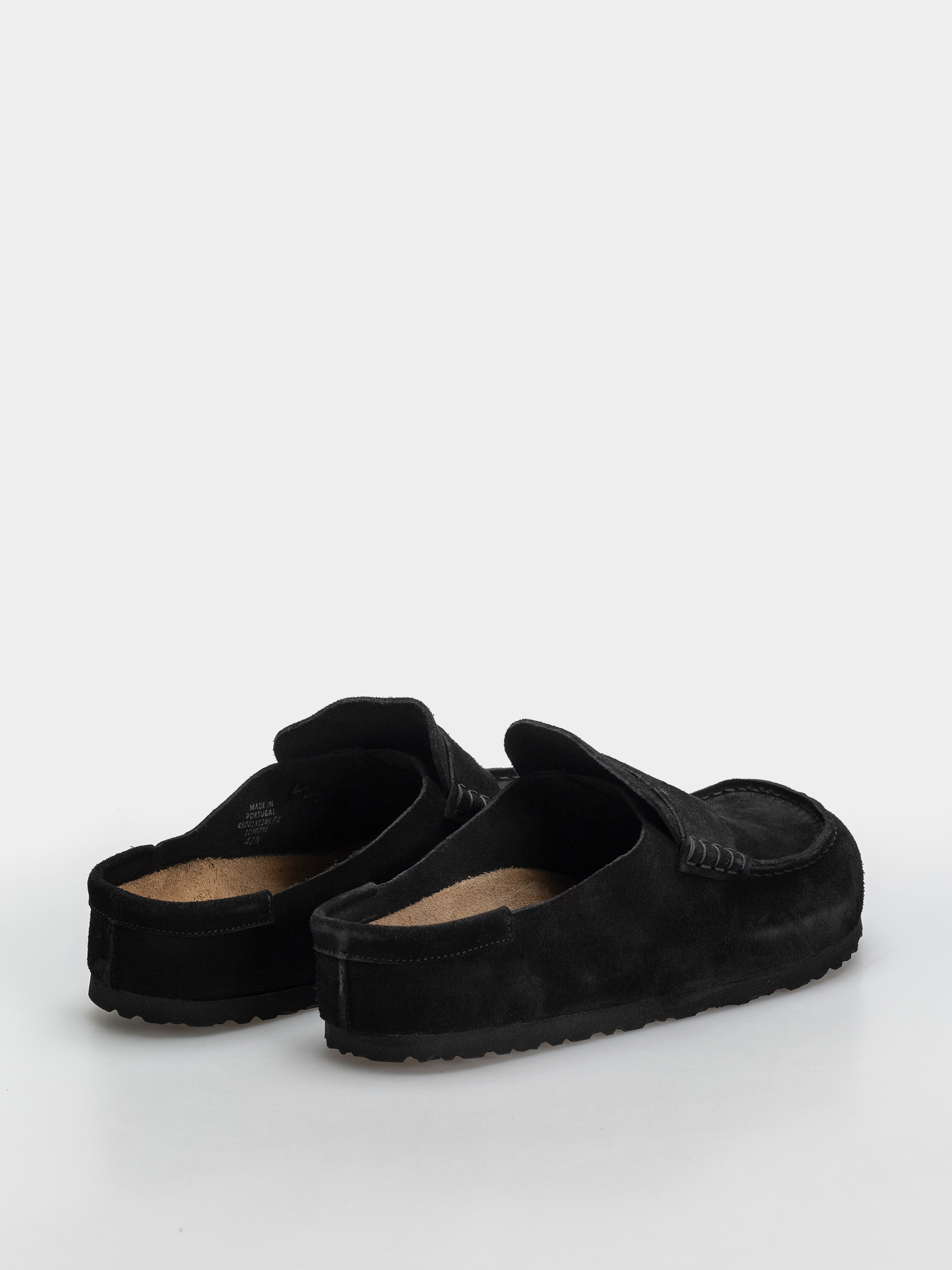 Birkenstock Naples Wrapped Suede Leather Regular Flip Flops (black)