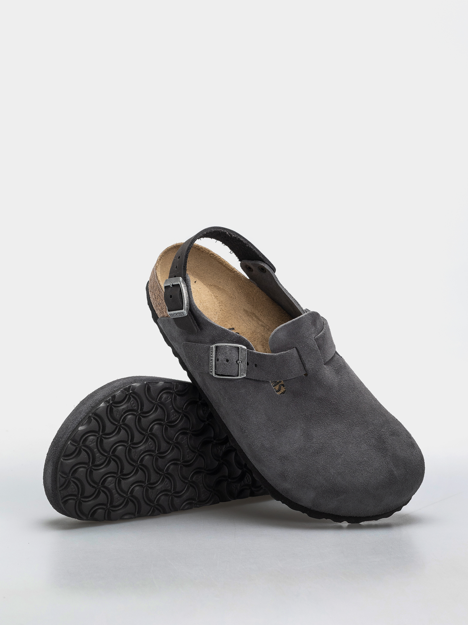 Birkenstock Tokio Suede Leather Regular Flip Flops (charcoal)