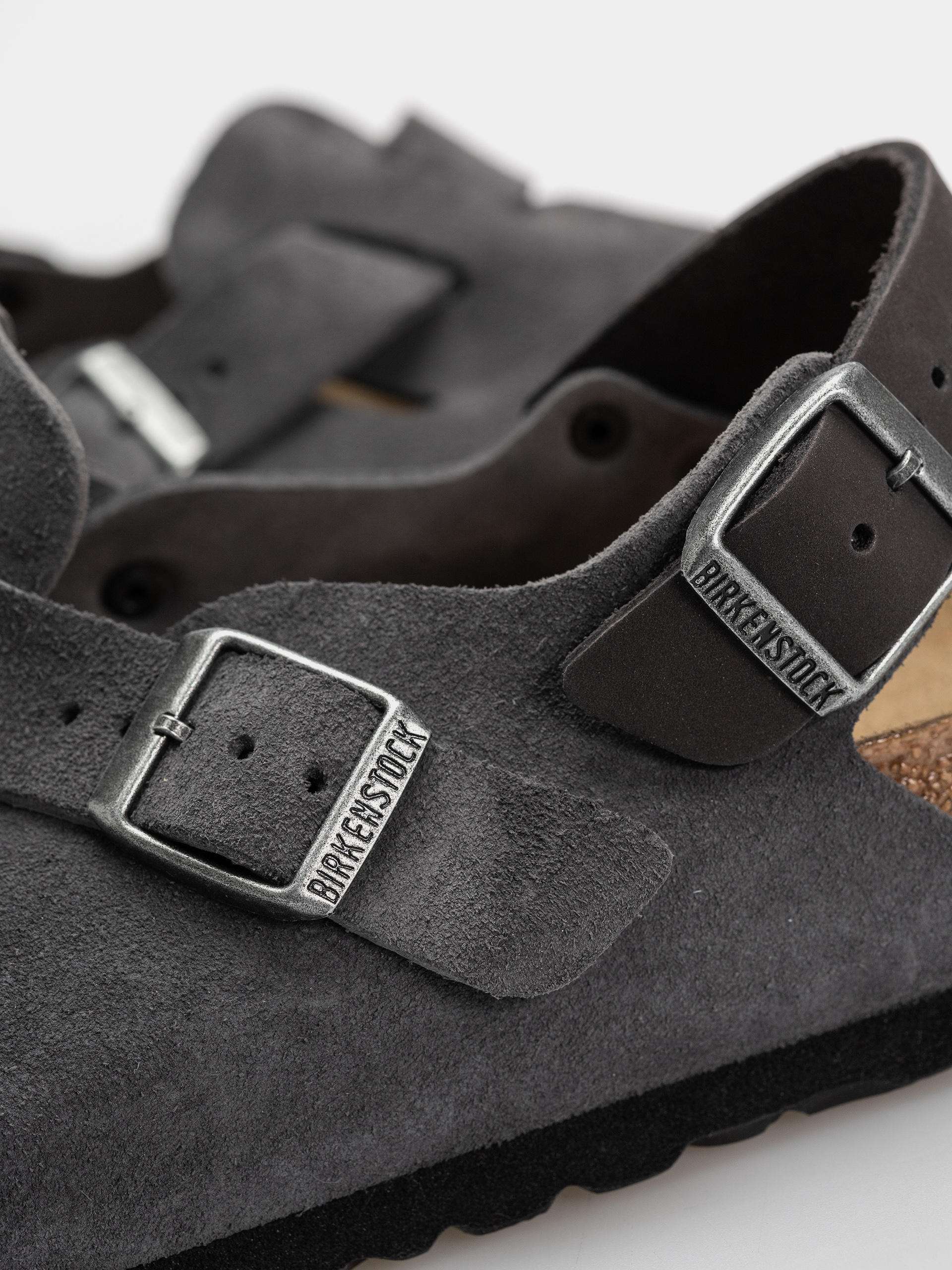 Birkenstock Tokio Suede Leather Regular Flip-flops (charcoal)