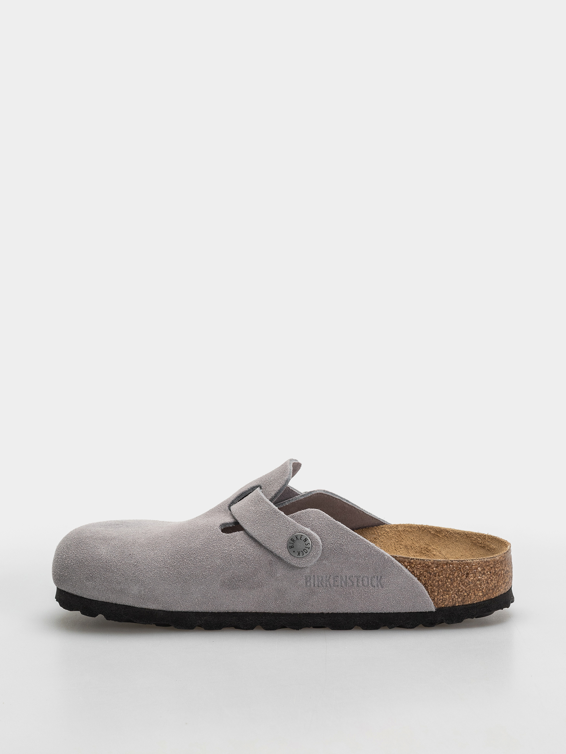 Birkenstock Boston Suede Leather Narrow Flip Flops (lavender sky)