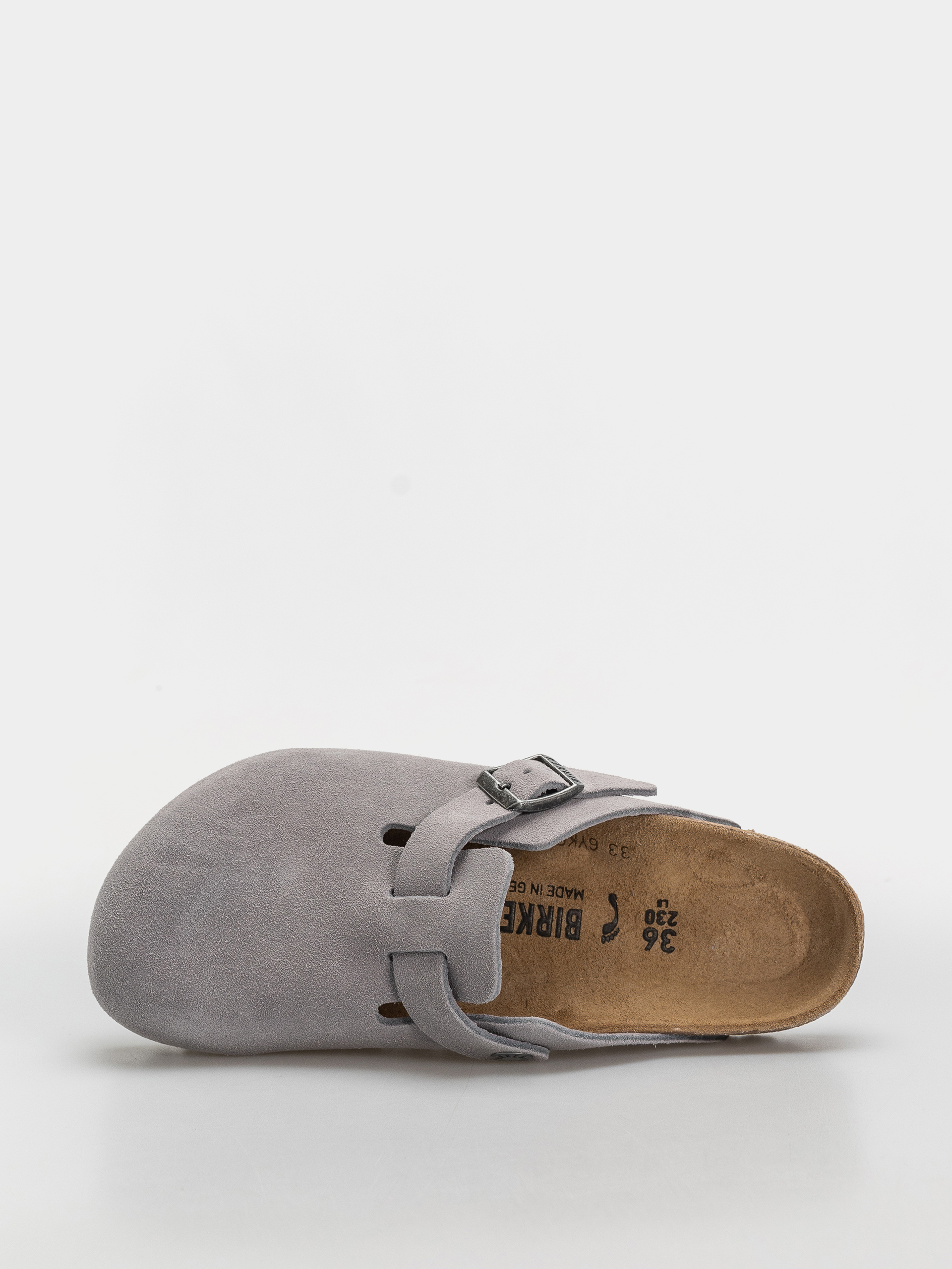 Birkenstock Boston Suede Leather Narrow Flip-flops (lavender sky)
