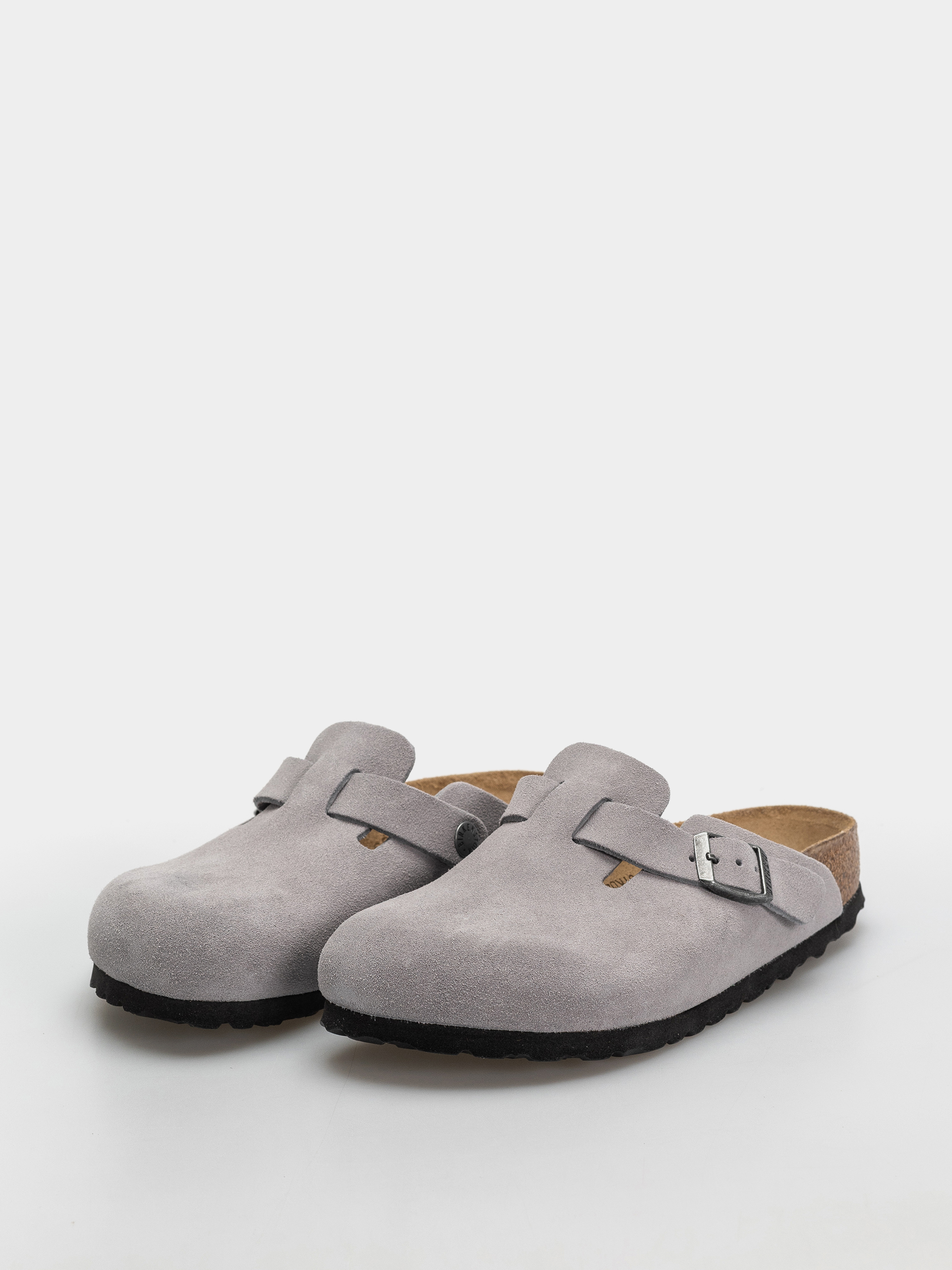 Birkenstock Boston Suede Leather Narrow Flip Flops (lavender sky)