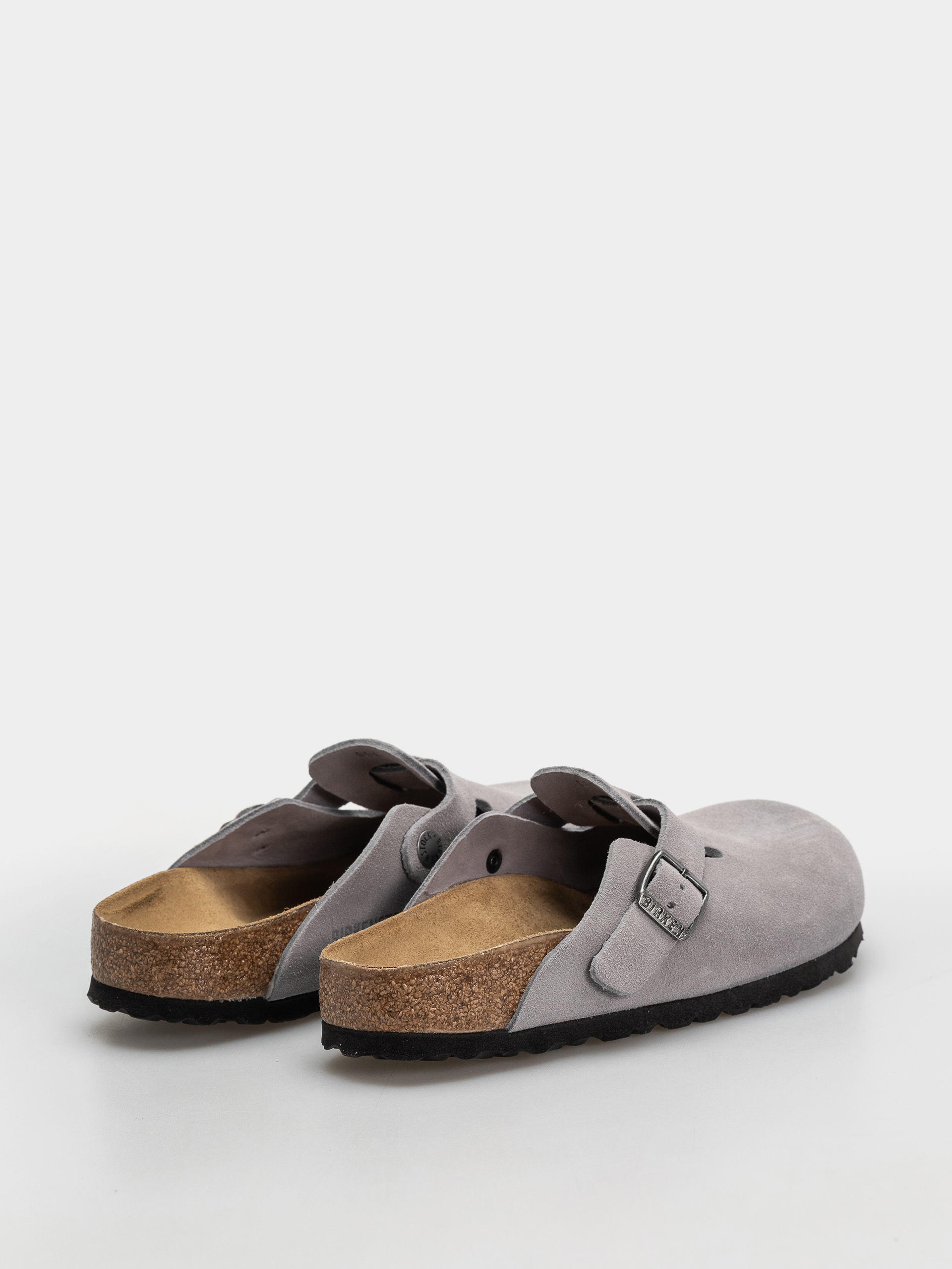 Birkenstock Boston Suede Leather Narrow Flip Flops (lavender sky)
