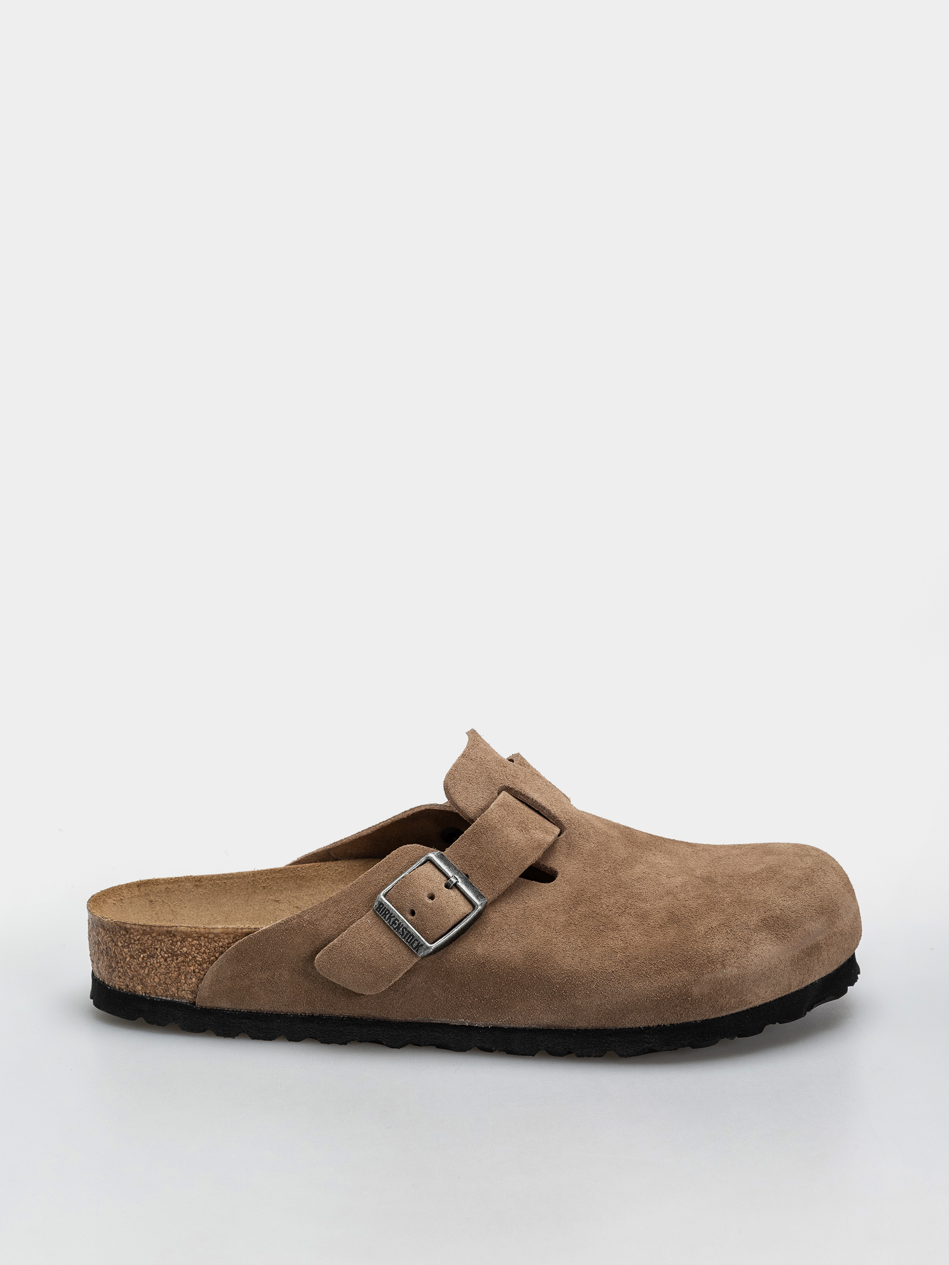 Birkenstock Boston Suede Leather Regular Flip-flops (dark tea)