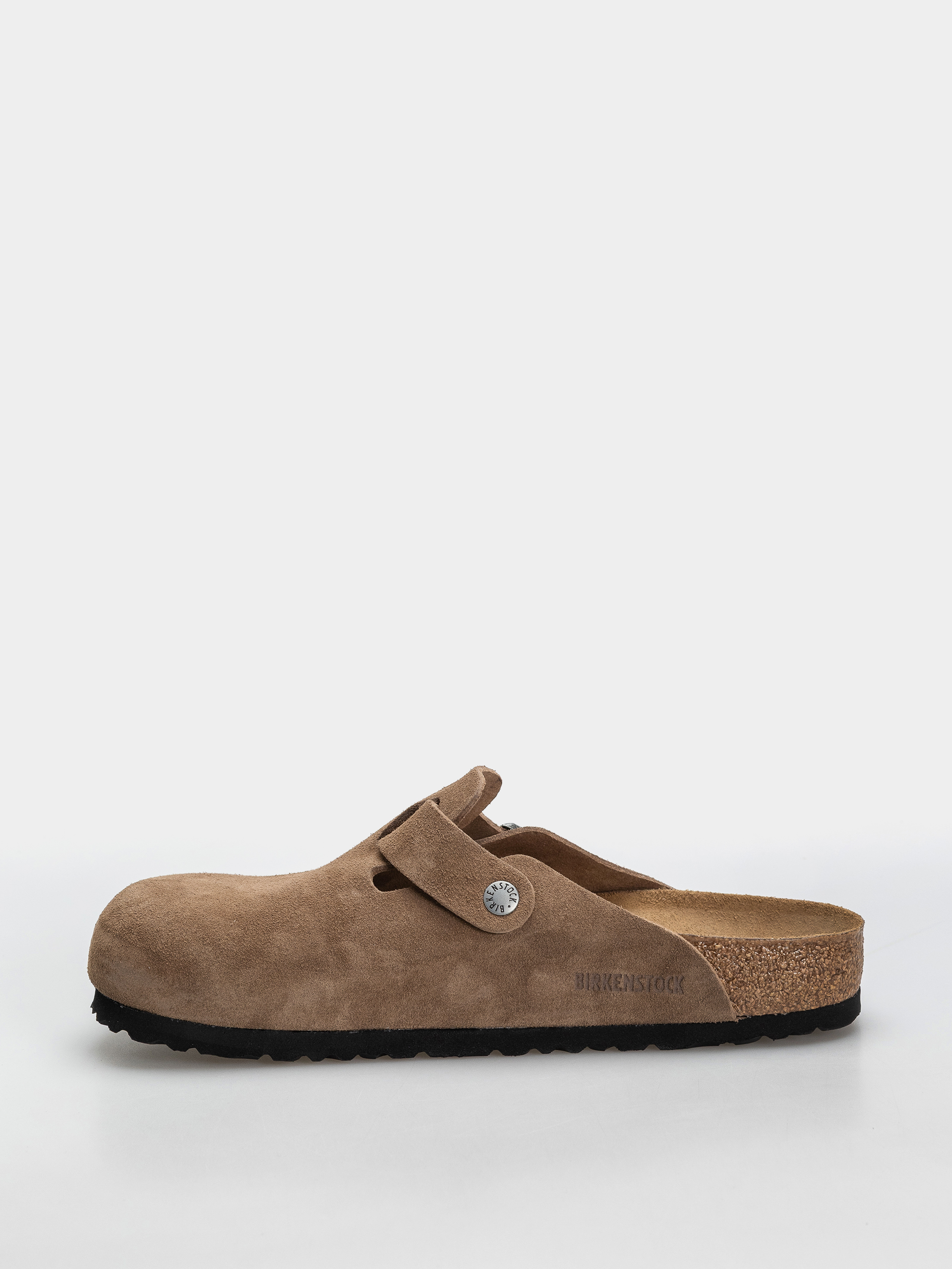 Birkenstock Boston Suede Leather Regular Flip-flops (dark tea)