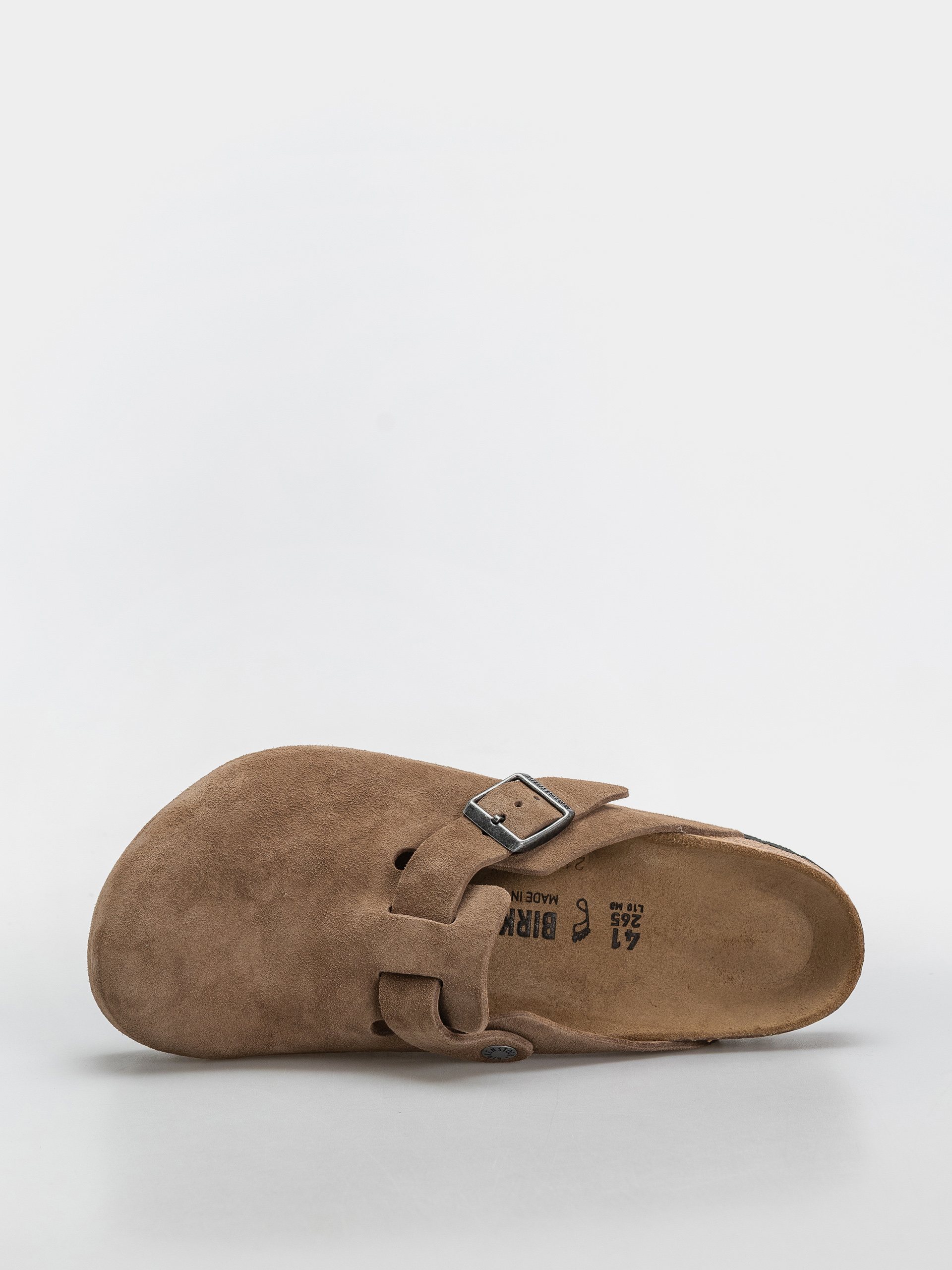 Birkenstock Boston Suede Leather Regular Flip-flops (dark tea)