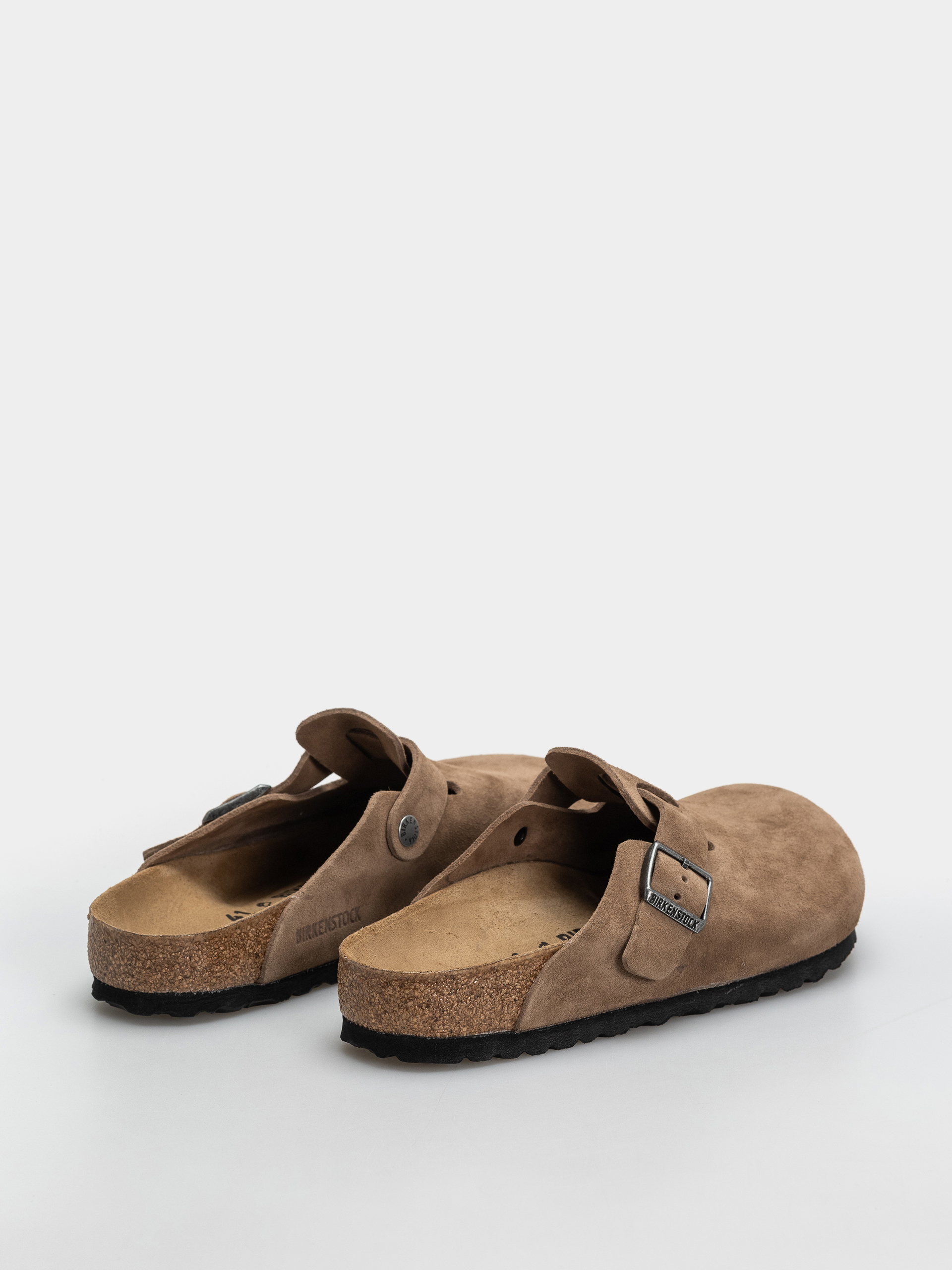 Birkenstock Boston Suede Leather Regular Flip Flops (dark tea)