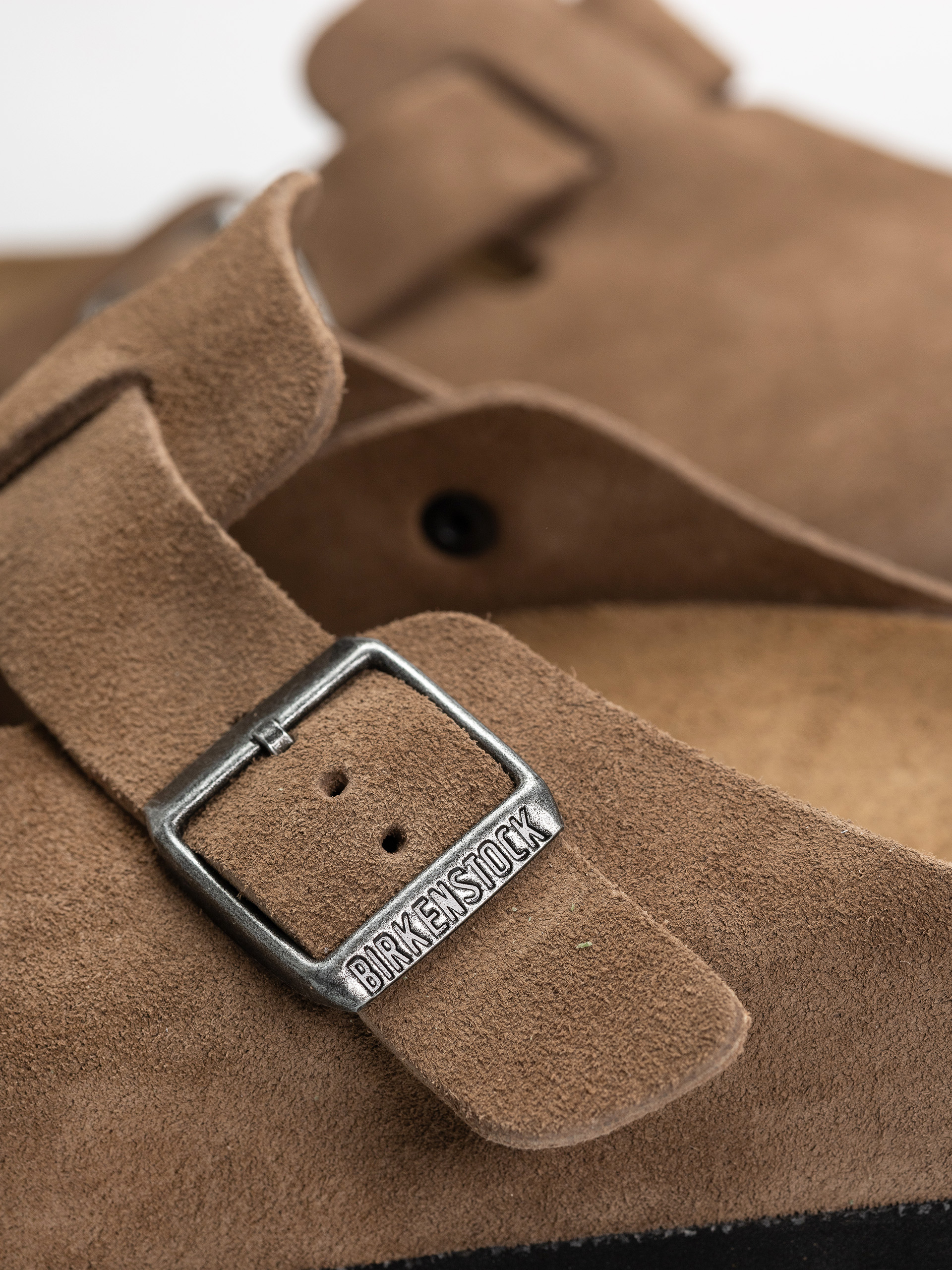 Birkenstock Boston Suede Leather Regular Flip-flops (dark tea)