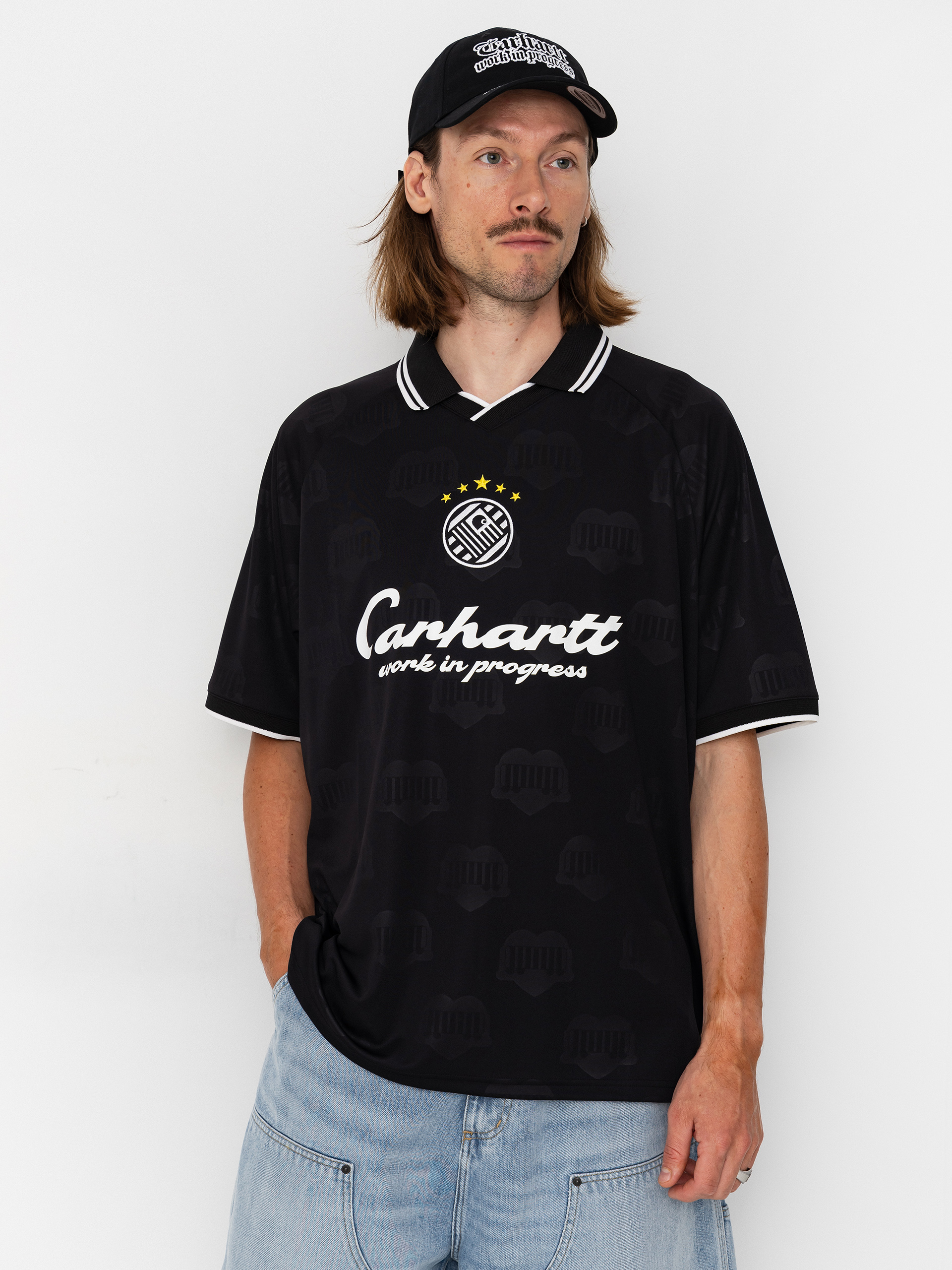 Carhartt WIP Terrace Football T-Shirt (heart train jacquard black)
