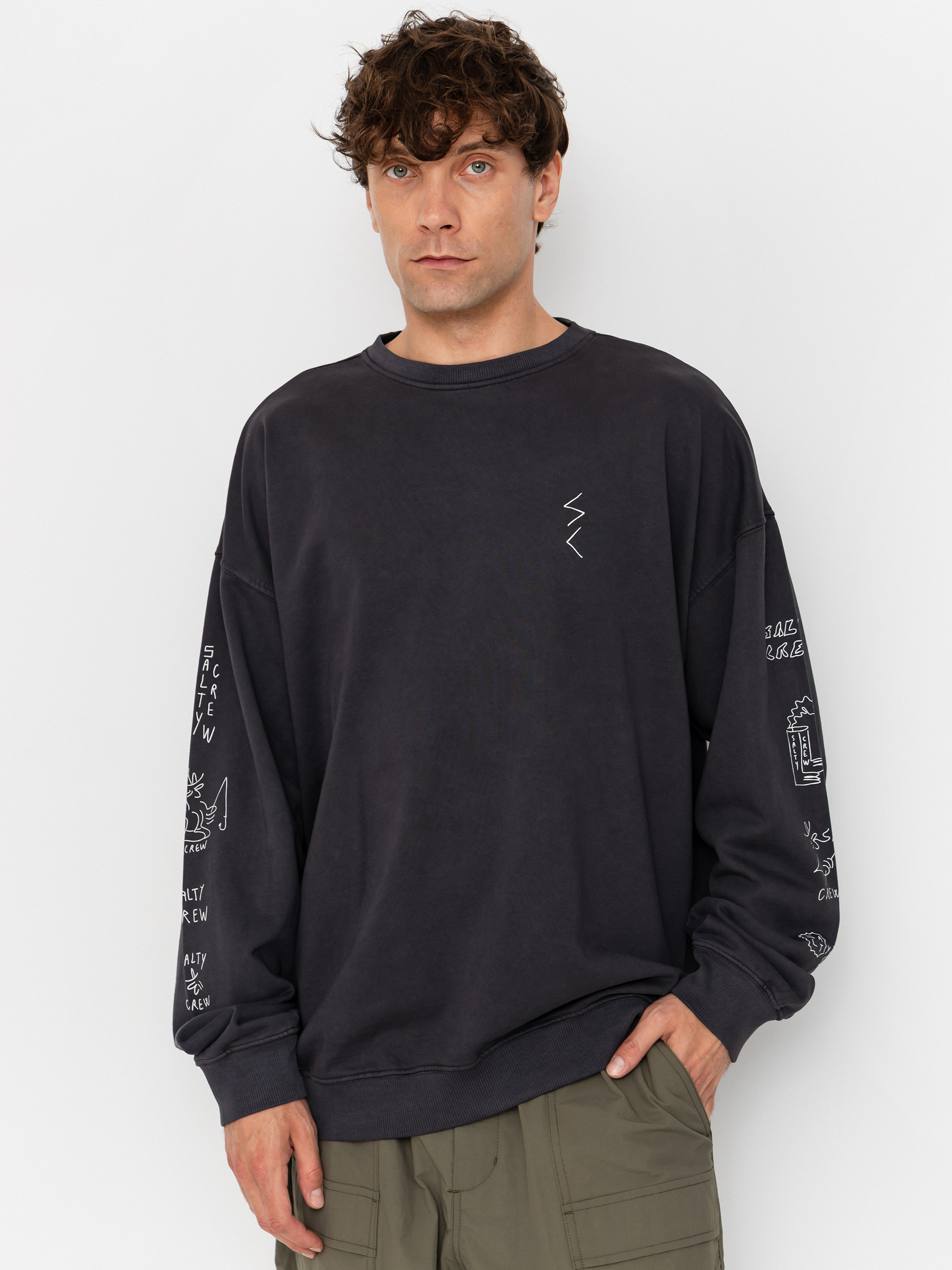 Salty Crew Sweatshirt Reel Lb Crewneck (pirate black)