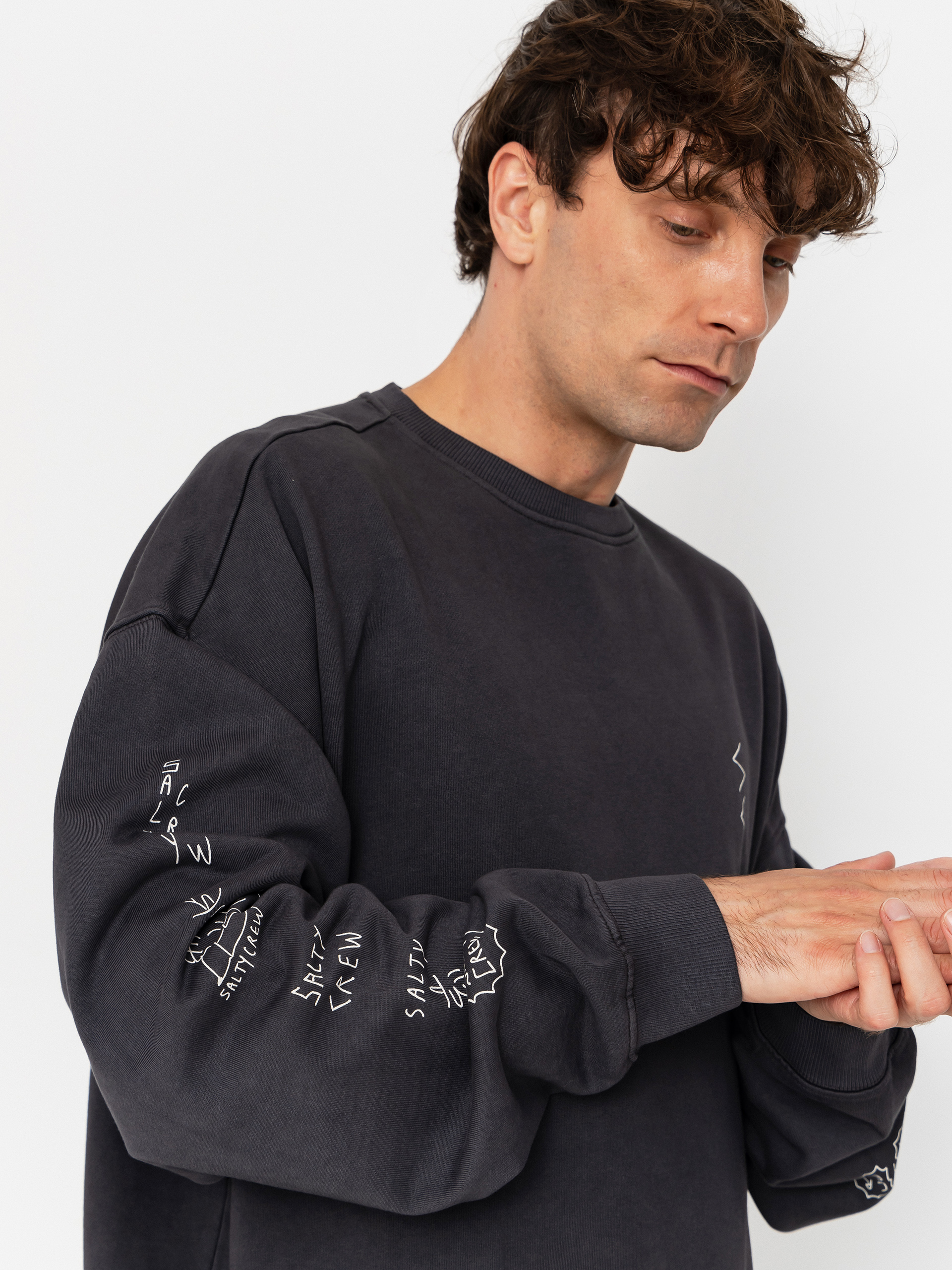 Salty Crew Sweatshirt Reel Lb Crewneck (pirate black)