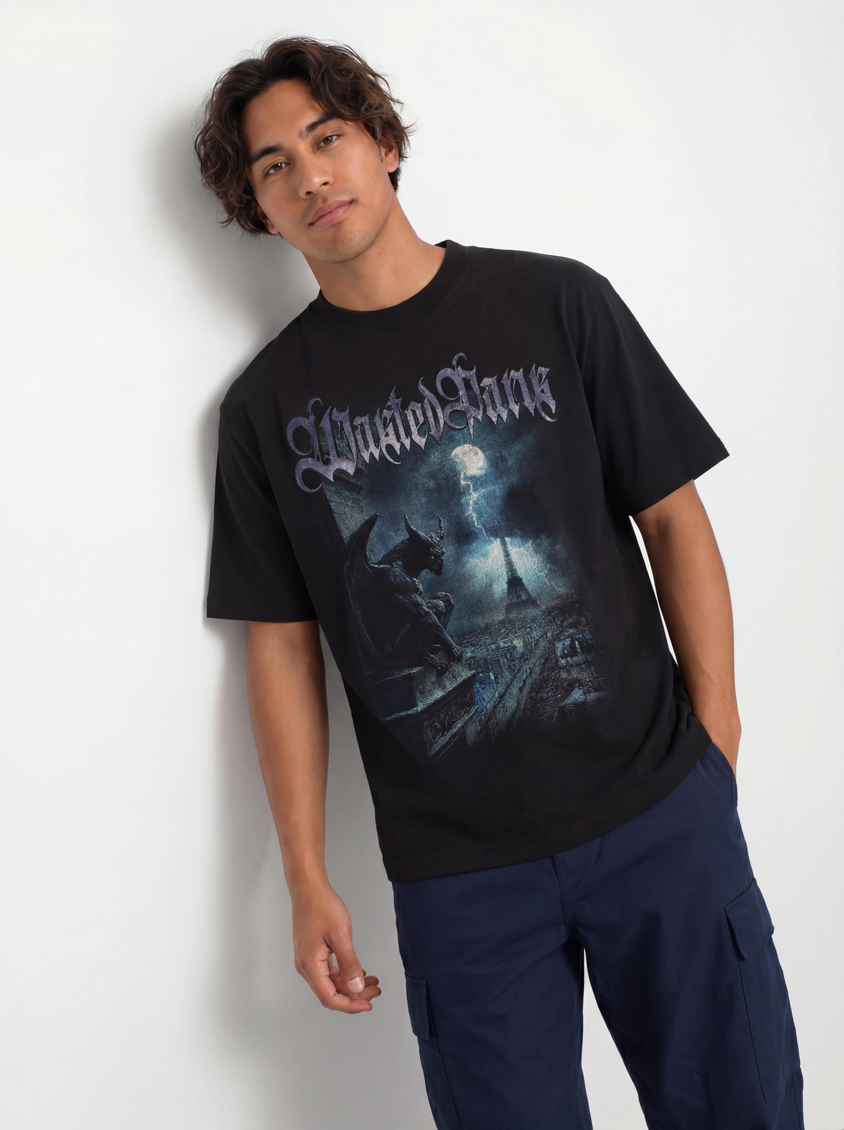 Wasted Paris Gargoyle T-Shirt (faded black)