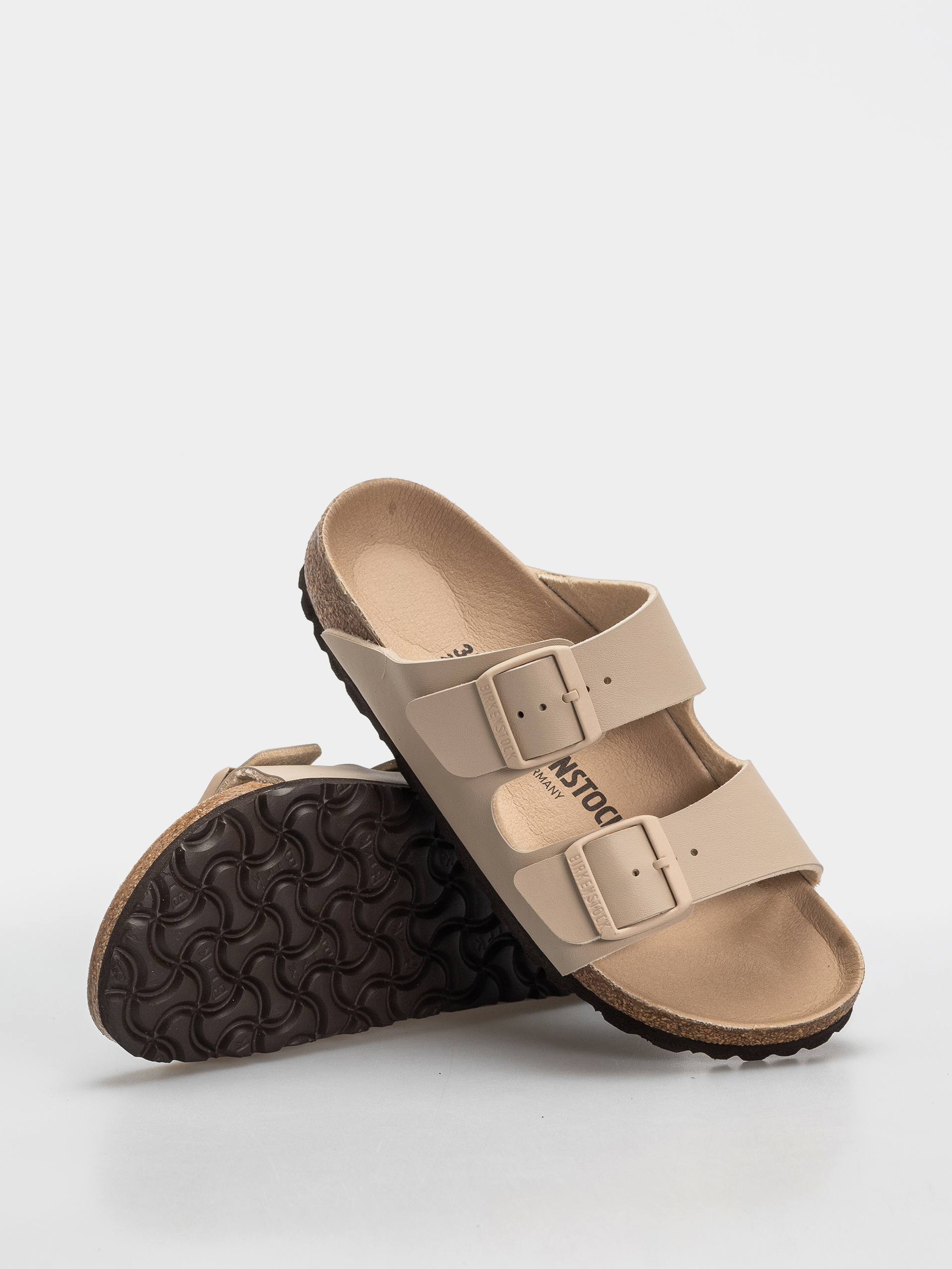 Birkenstock Arizona Birko Flor Narrow Flip Flops (triples sandcastle)
