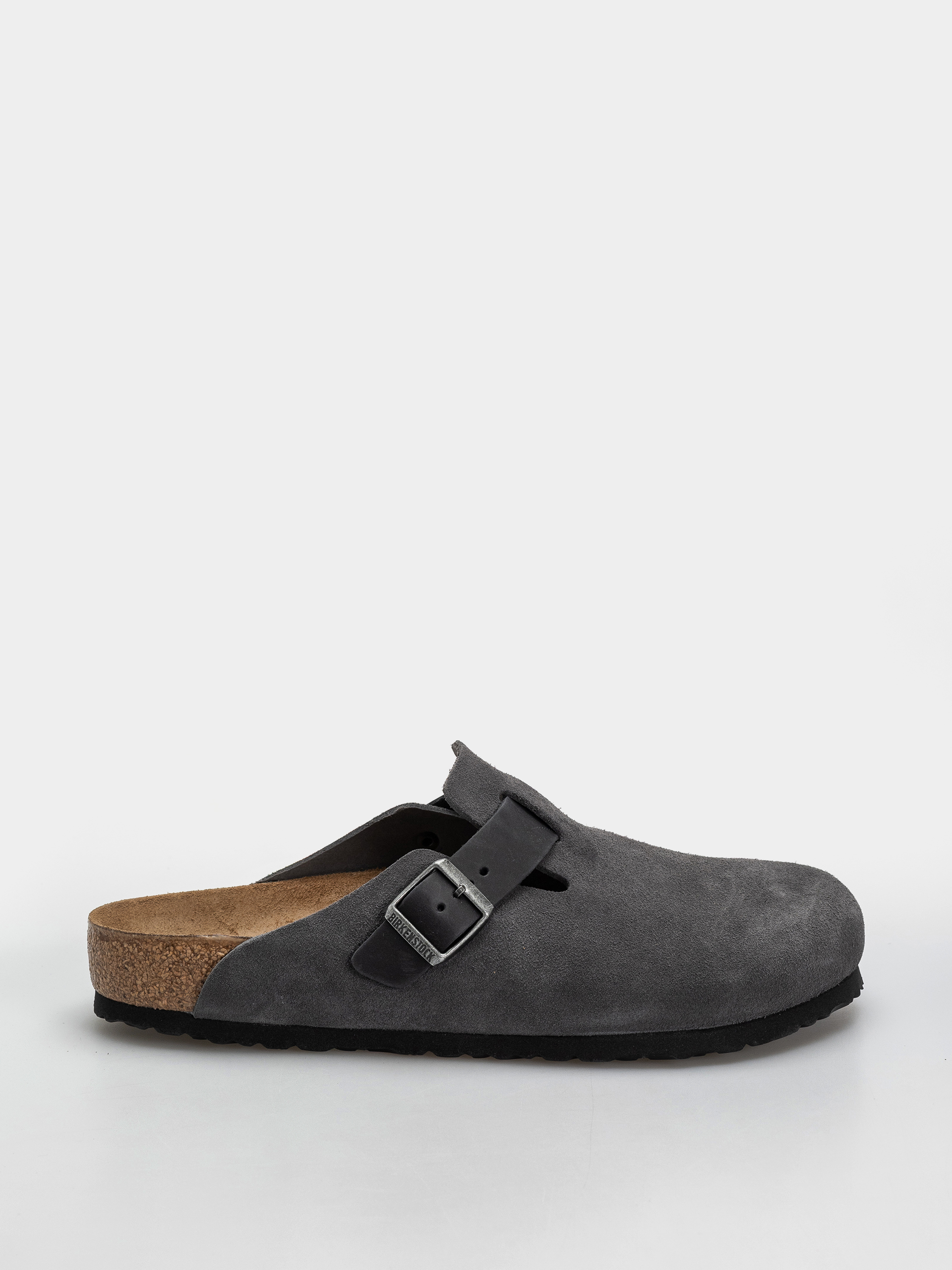 Birkenstock Boston Mixed Leather Regular Flip-flops (charcoal)