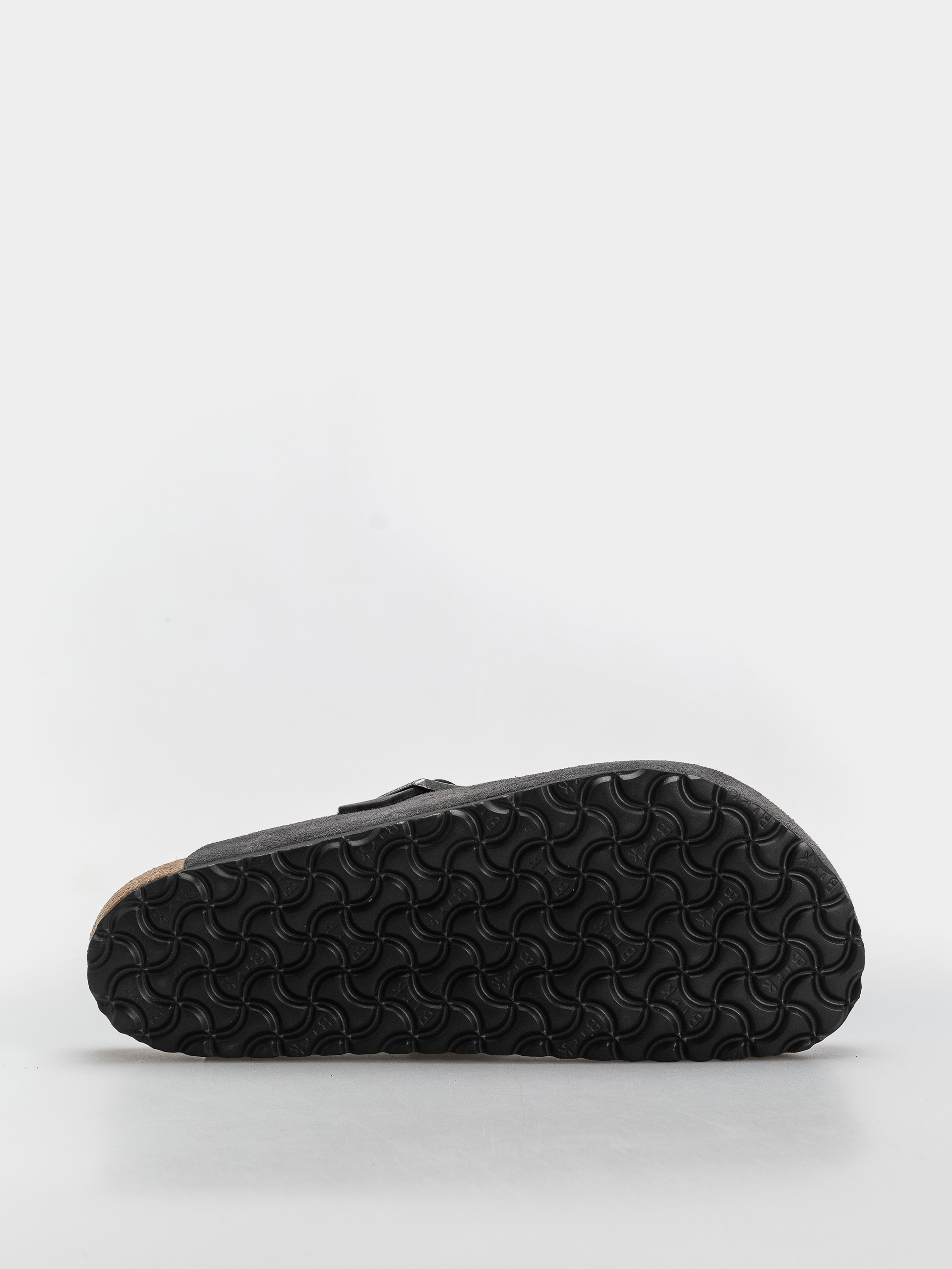 Birkenstock Boston Mixed Leather Regular Flip Flops (charcoal)