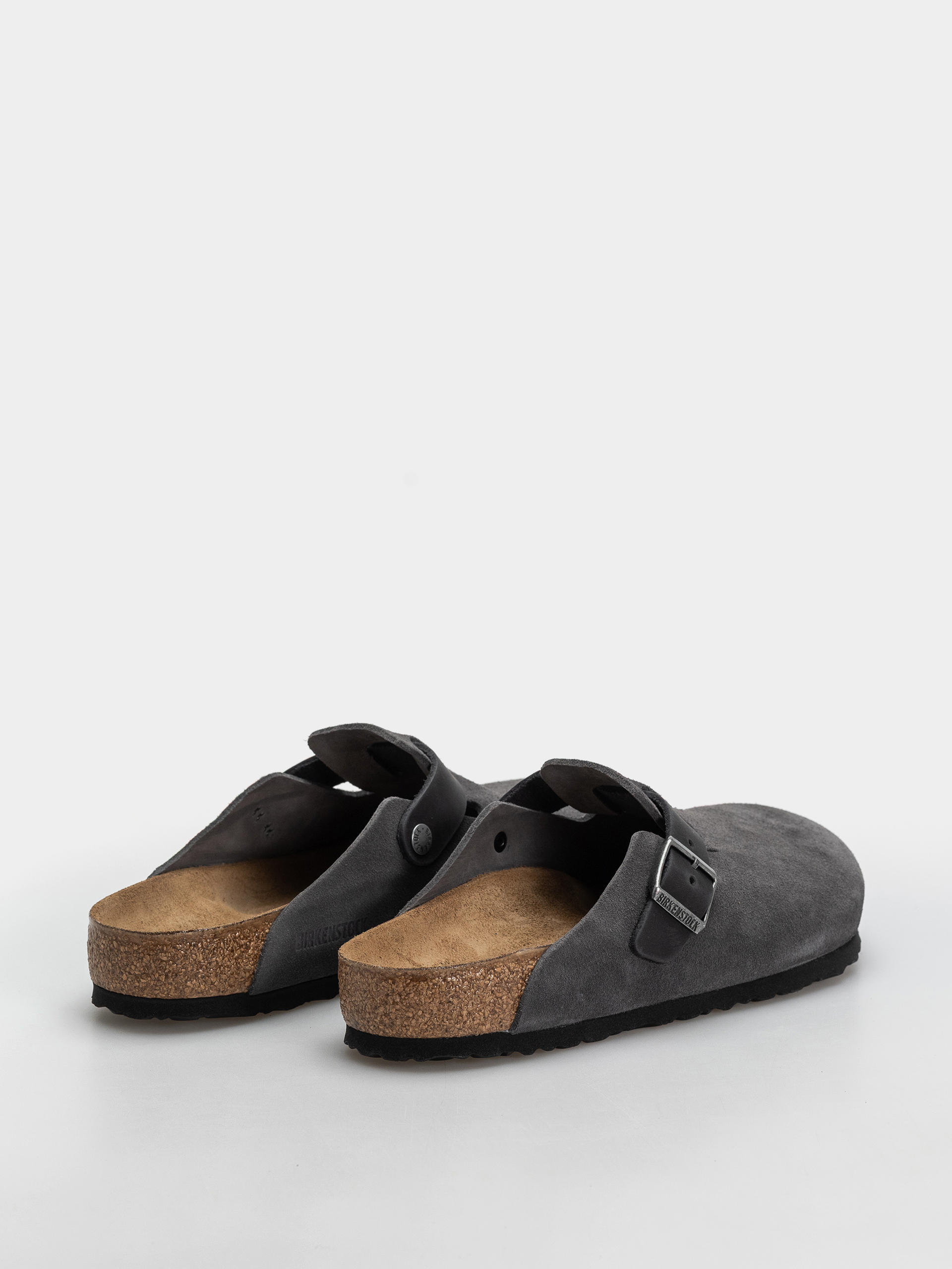 Birkenstock Boston Mixed Leather Regular Flip-flops (charcoal)